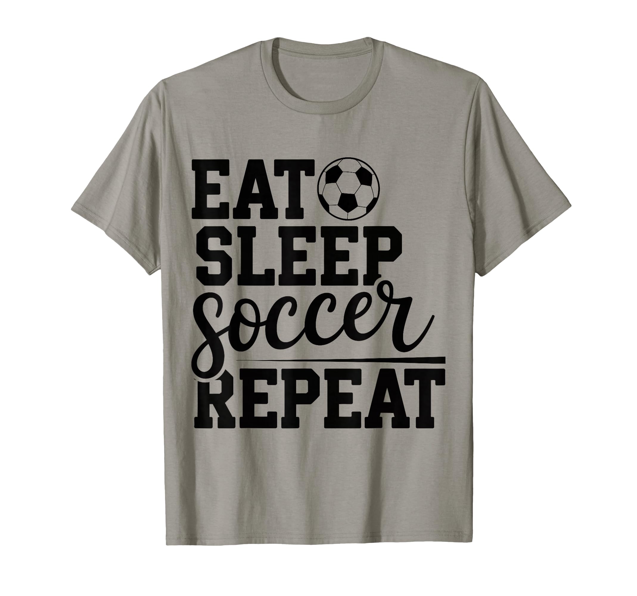 Eat Sleep Soccer Repeat T-Shirt - Custom Art Print for Adults - T-Shirt, Sweatshirt, Hoodie