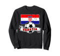 Croatia Soccer Ball And Flag Sweatshirt - Aesthetic Graphic Men Women - T-Shirt, Sweatshirt, Hoodie