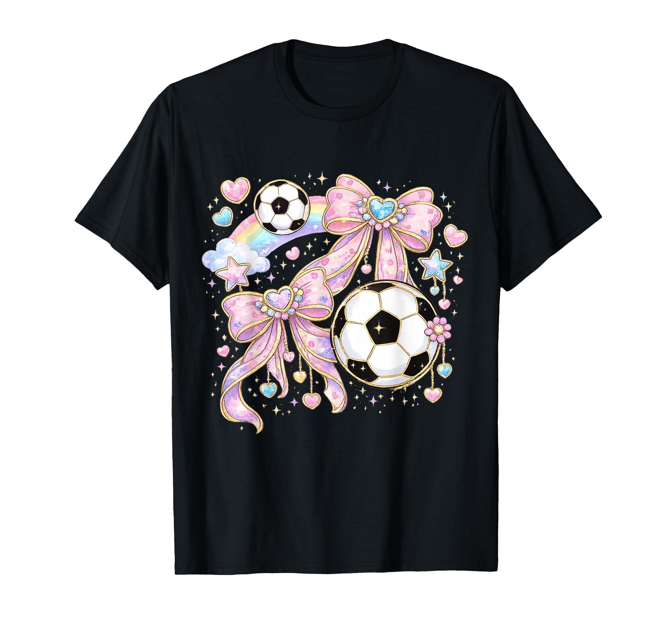 Preppy Soccer Coquette Bow Game Day T-Shirt - Unique Graphic Unisex - T-Shirt, Sweatshirt, Hoodie