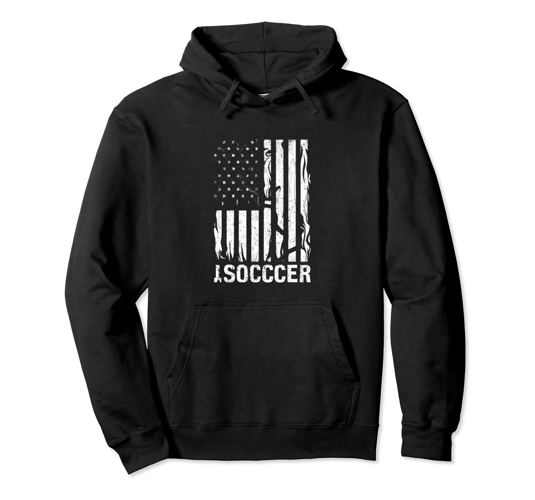 American Flag Soccer Rustic Distressed Hoodie - Minimalist Print Unisex - T-Shirt, Sweatshirt, Hoodie