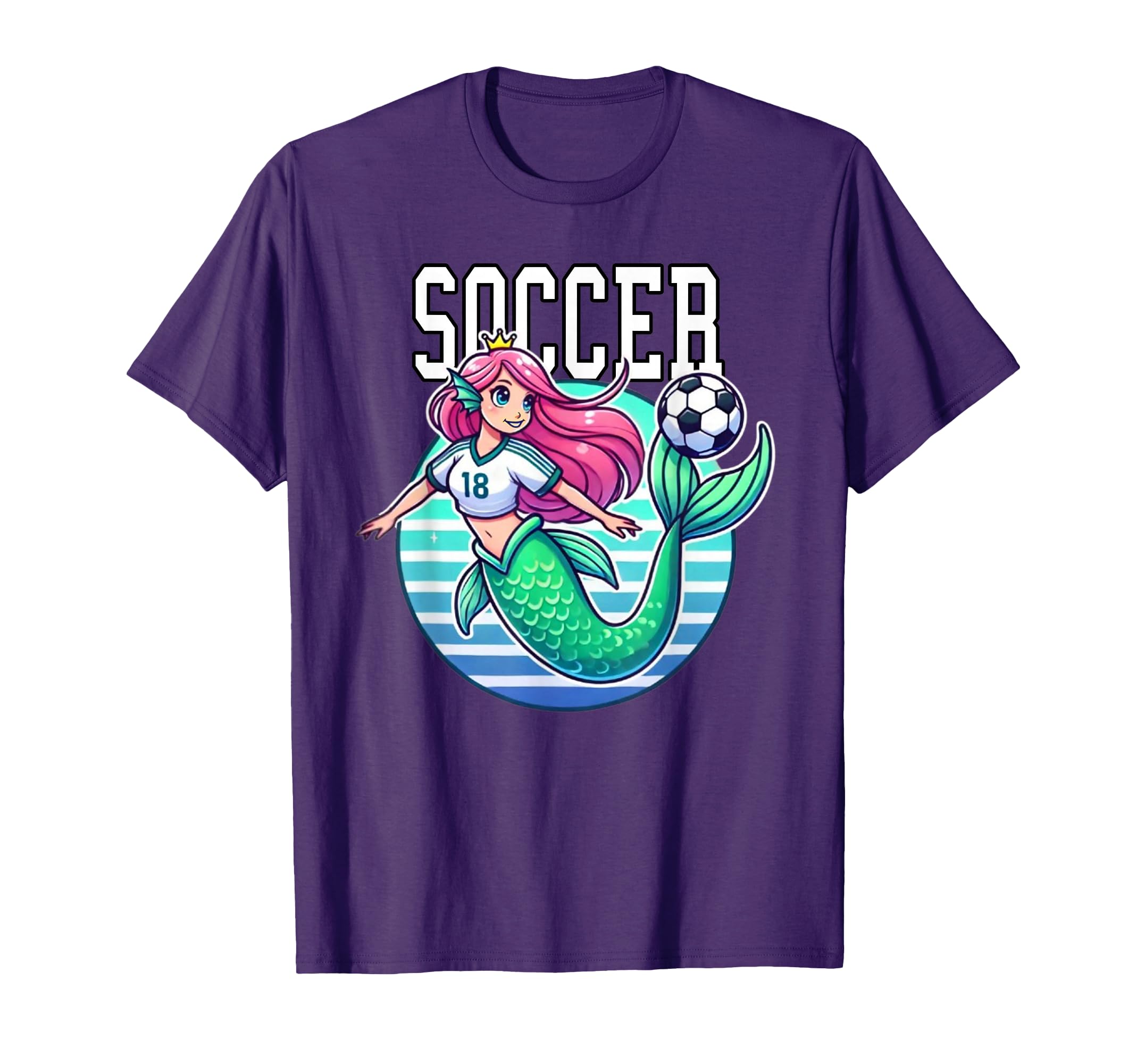 Soccer Mermaid Playing Soccer T-Shirt - Graphic Print Unisex - T-Shirt, Sweatshirt, Hoodie