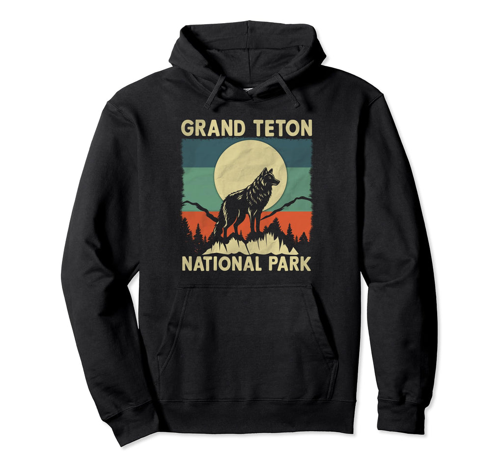 Wolf Grand Teton National Park Hoodie - Custom Art Print Unisex - T-Shirt, Sweatshirt, Hoodie