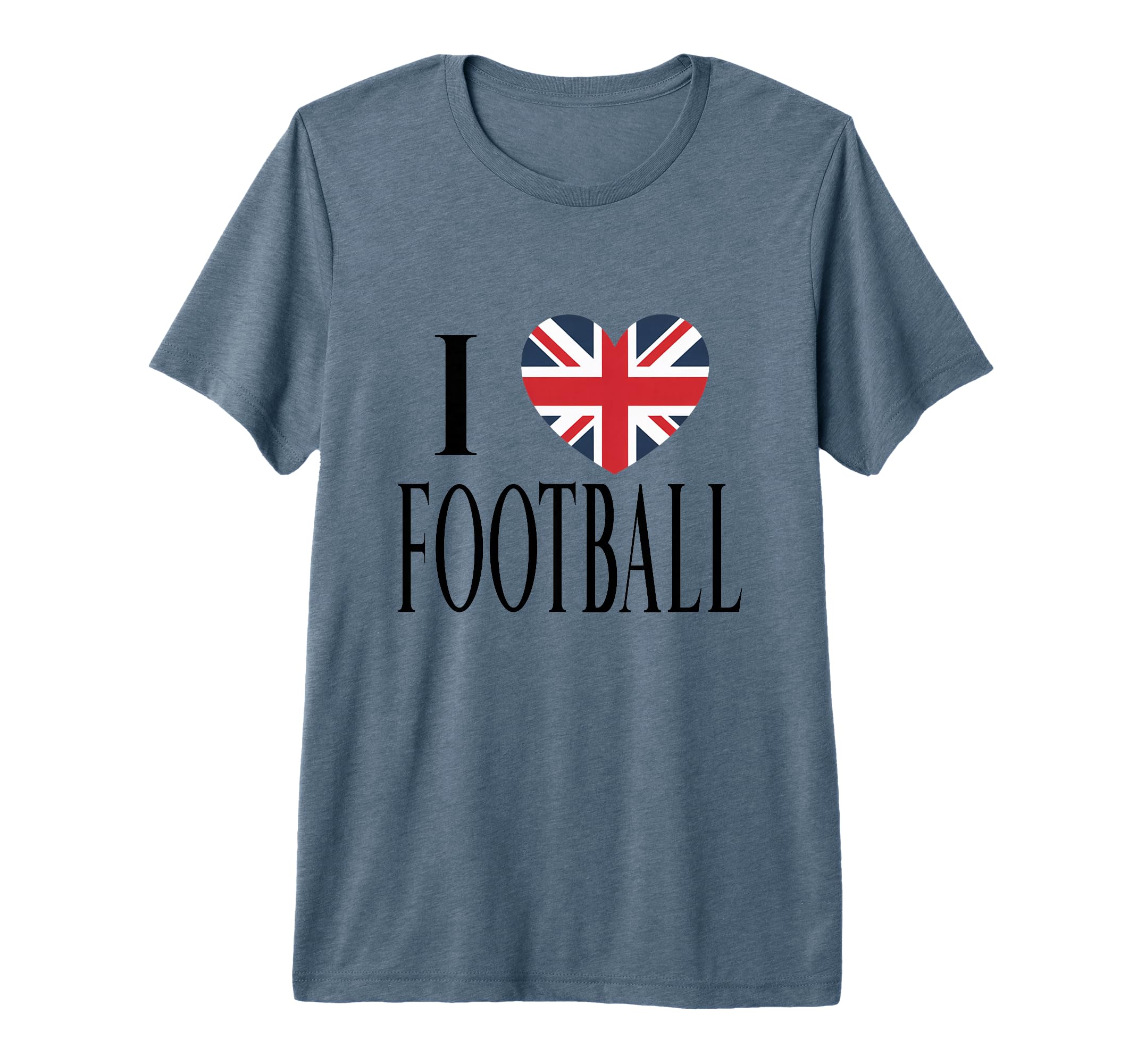 I Love Football Black British Flag T-Shirt - Minimalist Print for Adults - T-Shirt, Sweatshirt, Hoodie
