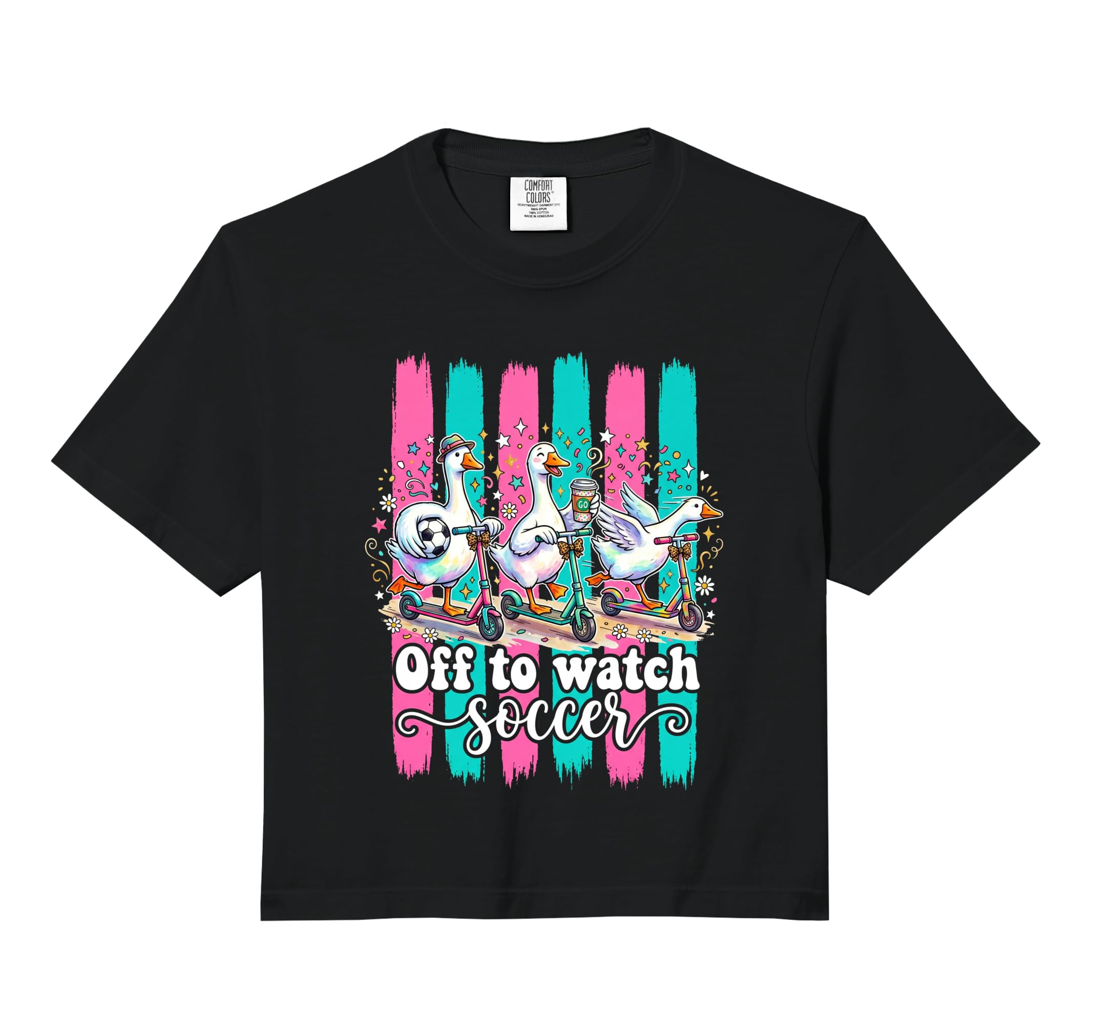 Off To Watch Soccer Silly Goose Funny T-Shirt - Unique Graphic Unisex - T-Shirt, Sweatshirt, Hoodie
