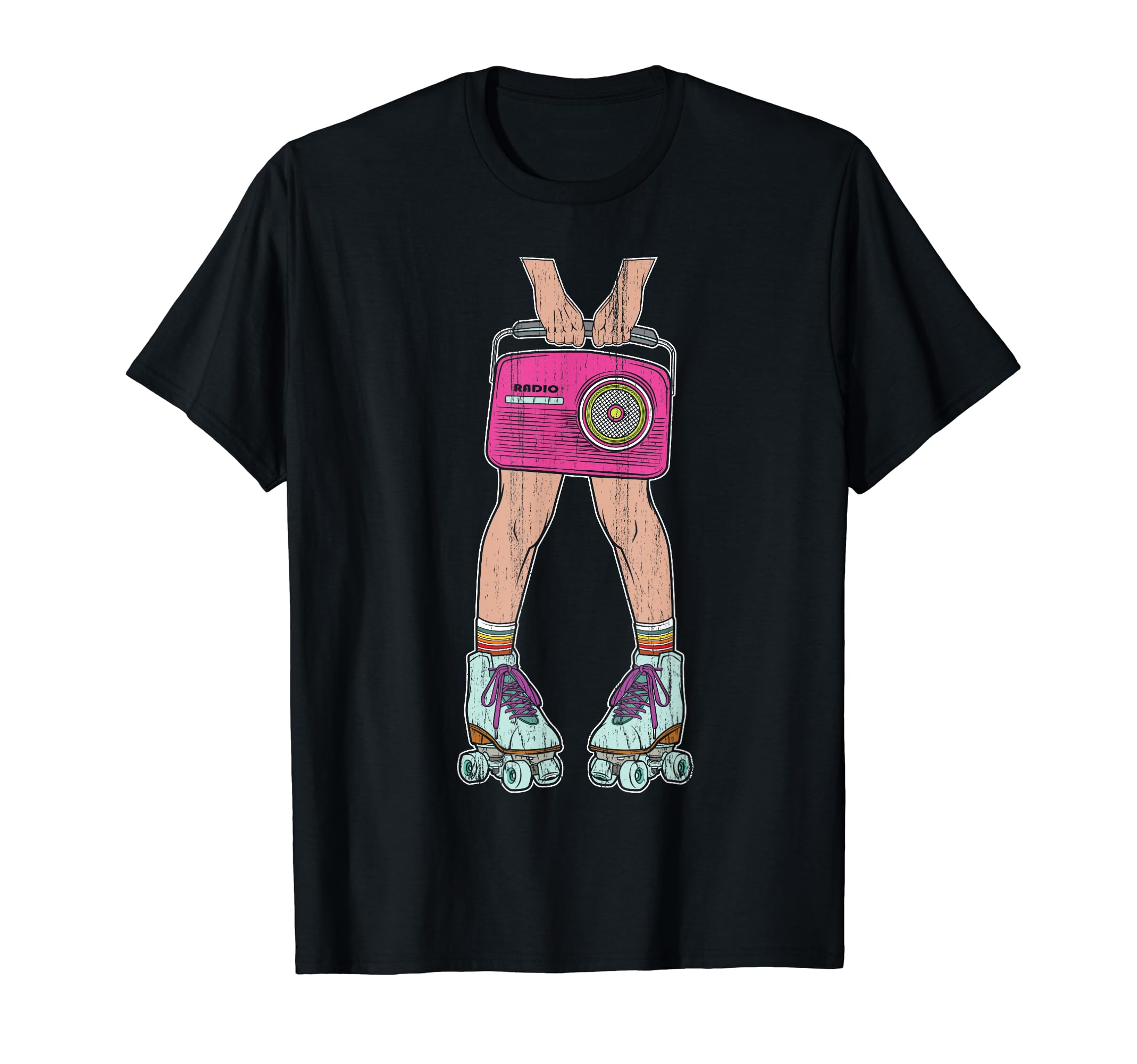 Womens Roller Skates Boom Box Skating T-Shirt - Unique Graphic for Adults - T-Shirt, Sweatshirt, Hoodie