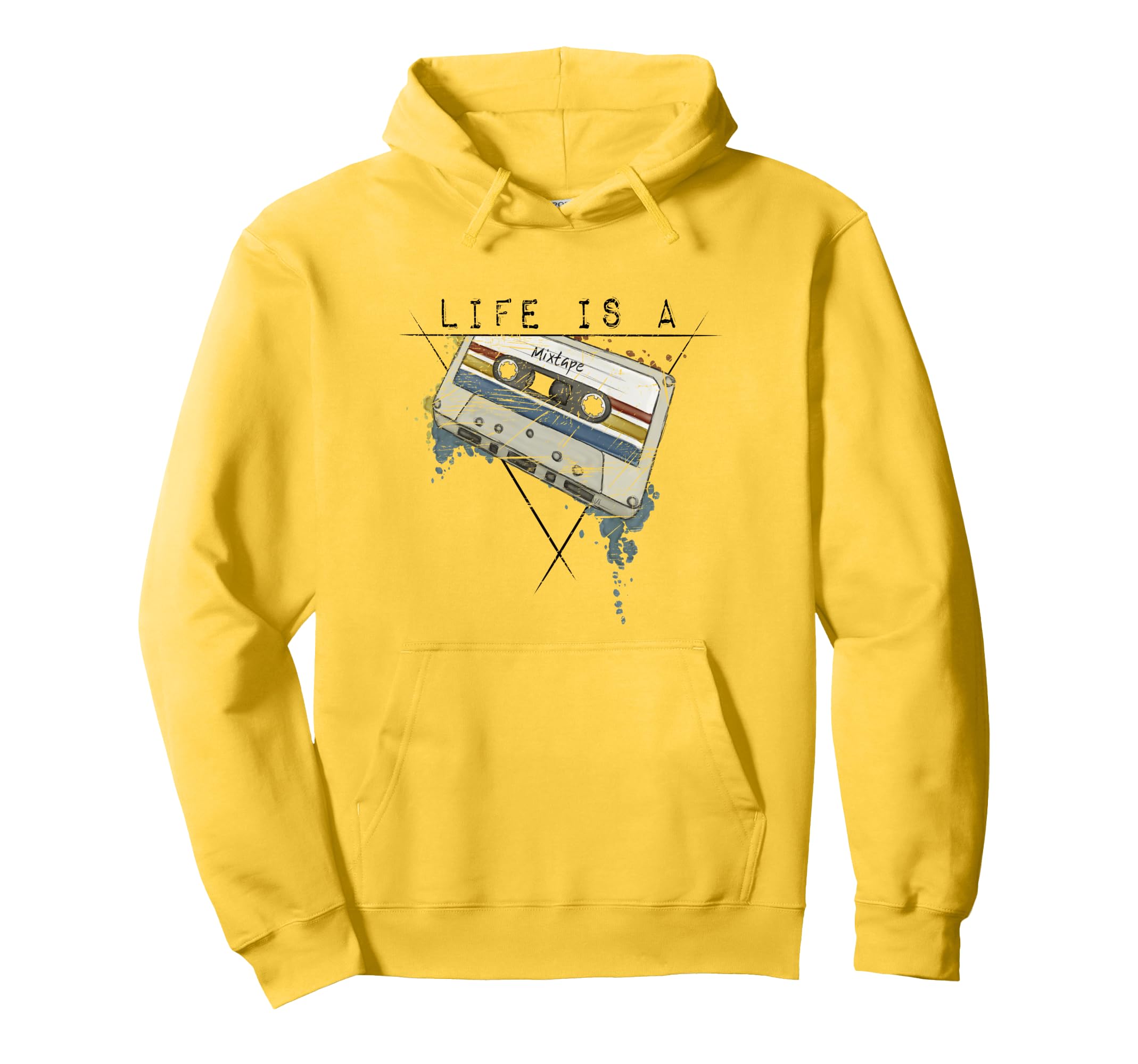 Funky Oldschool Cassette Life Is Hoodie - Custom Art Print for Adults - T-Shirt, Sweatshirt, Hoodie