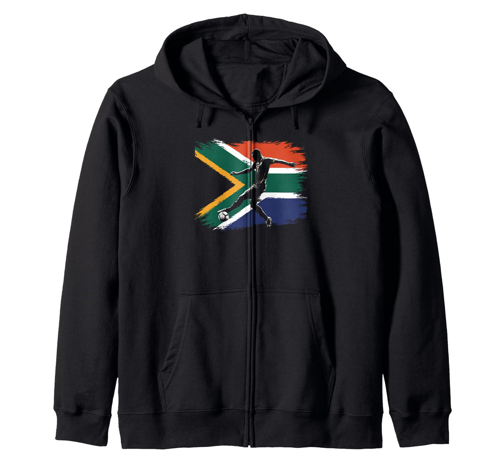 South Africa Flag Soccer Hoodie - Graphic Print Men Women - T-Shirt, Sweatshirt, Hoodie