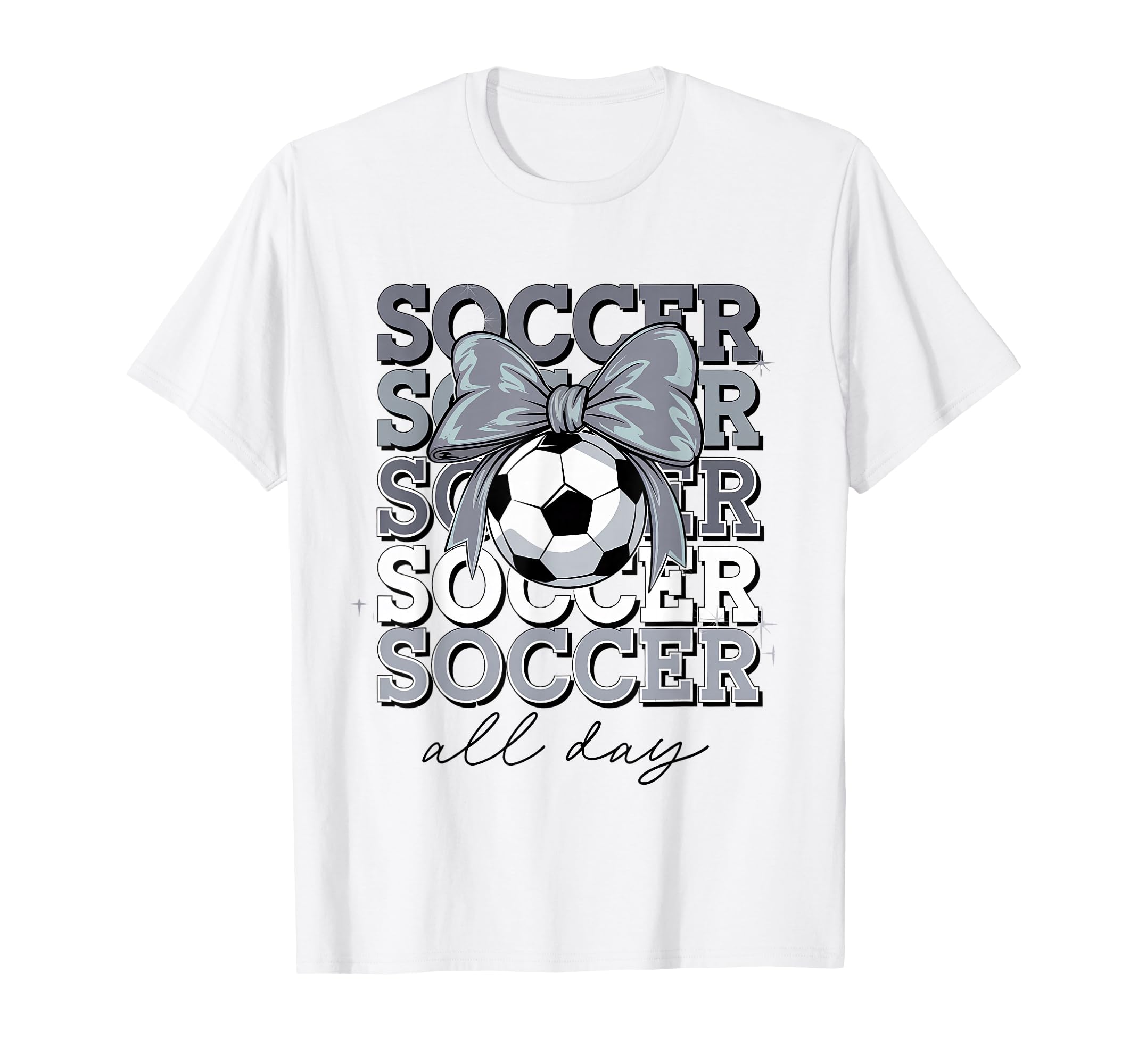 Groovy Soccer Coquette Bow Soccer All Day T-Shirt - Minimalist Print Unisex - T-Shirt, Sweatshirt, Hoodie