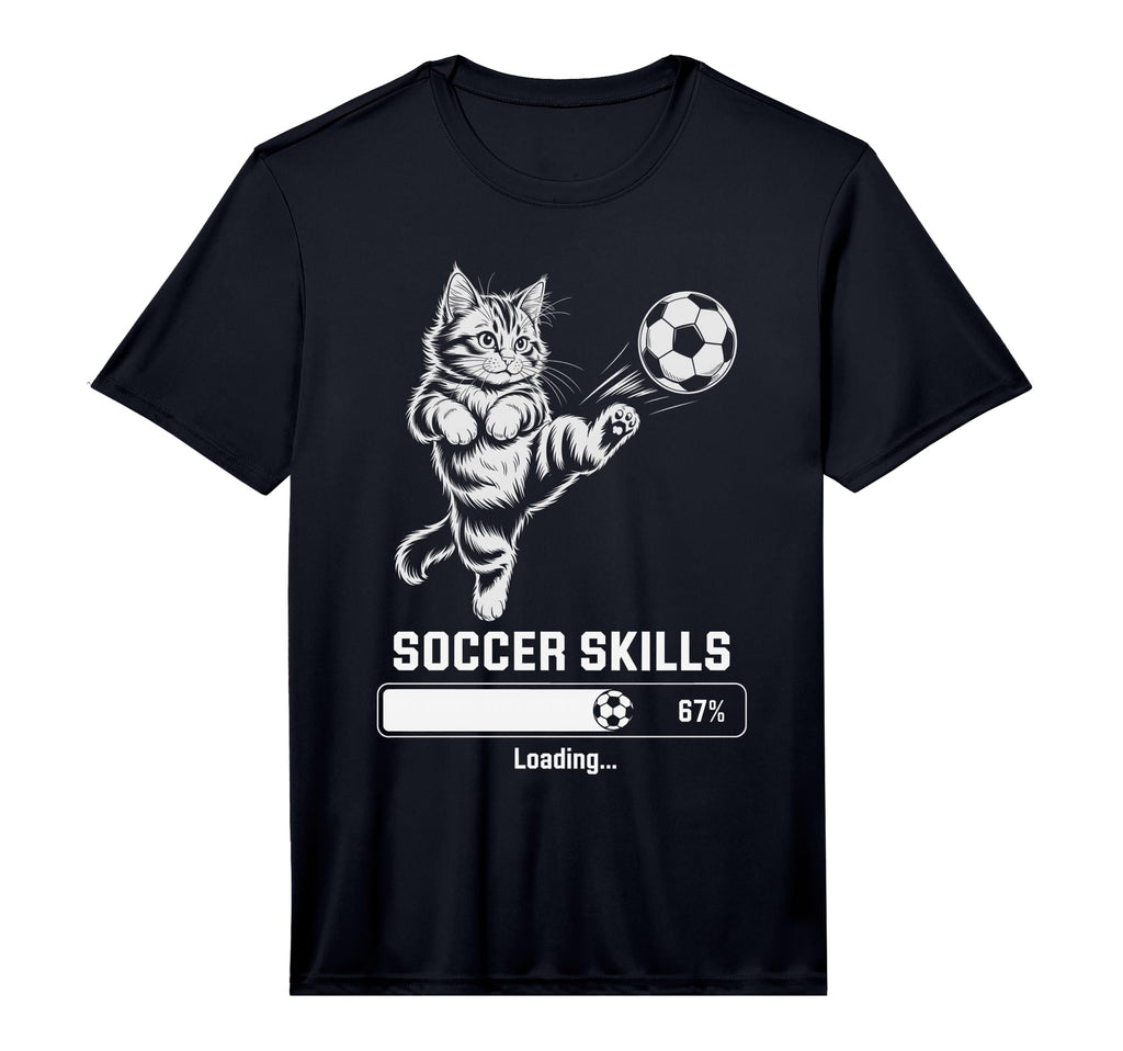 Funny Cat Soccer Skills Loading Kitty T-Shirt - Custom Art Print Men Women - T-Shirt, Sweatshirt, Hoodie