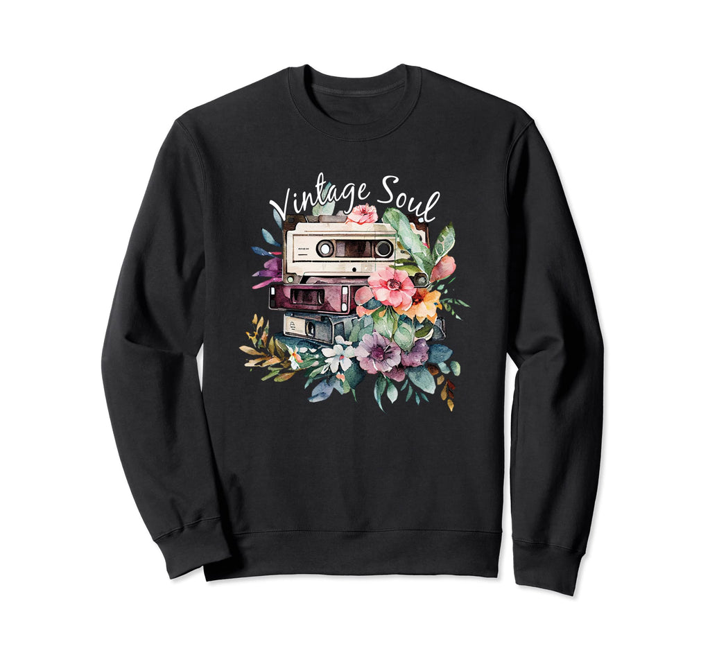 Soul Cassette Tapes Flowers Sweatshirt - Custom Art Print Unisex - T-Shirt, Sweatshirt, Hoodie