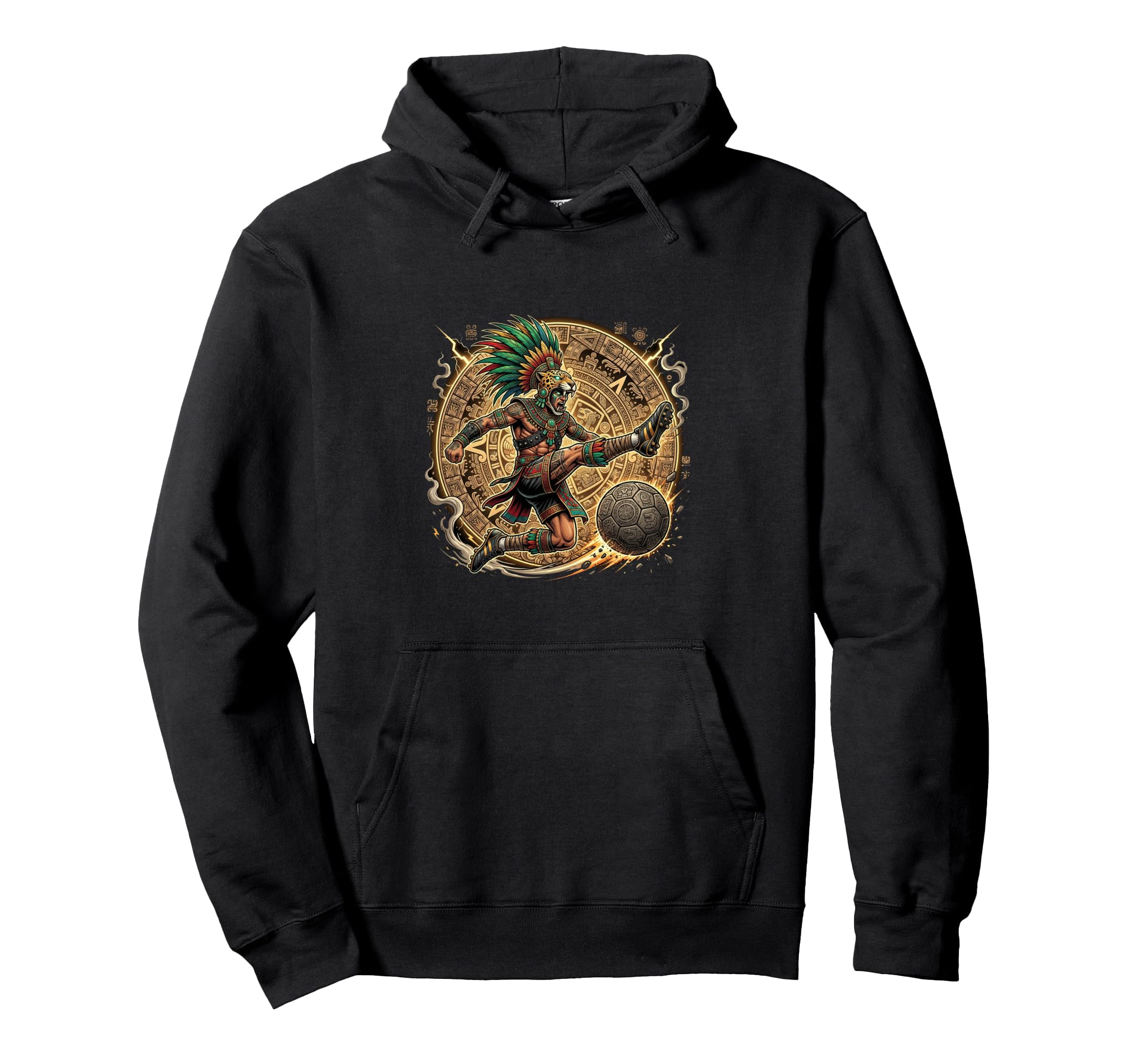 Aztec Warrior Soccer Jaguar Costume Hoodie - Aesthetic Graphic Unisex - T-Shirt, Sweatshirt, Hoodie