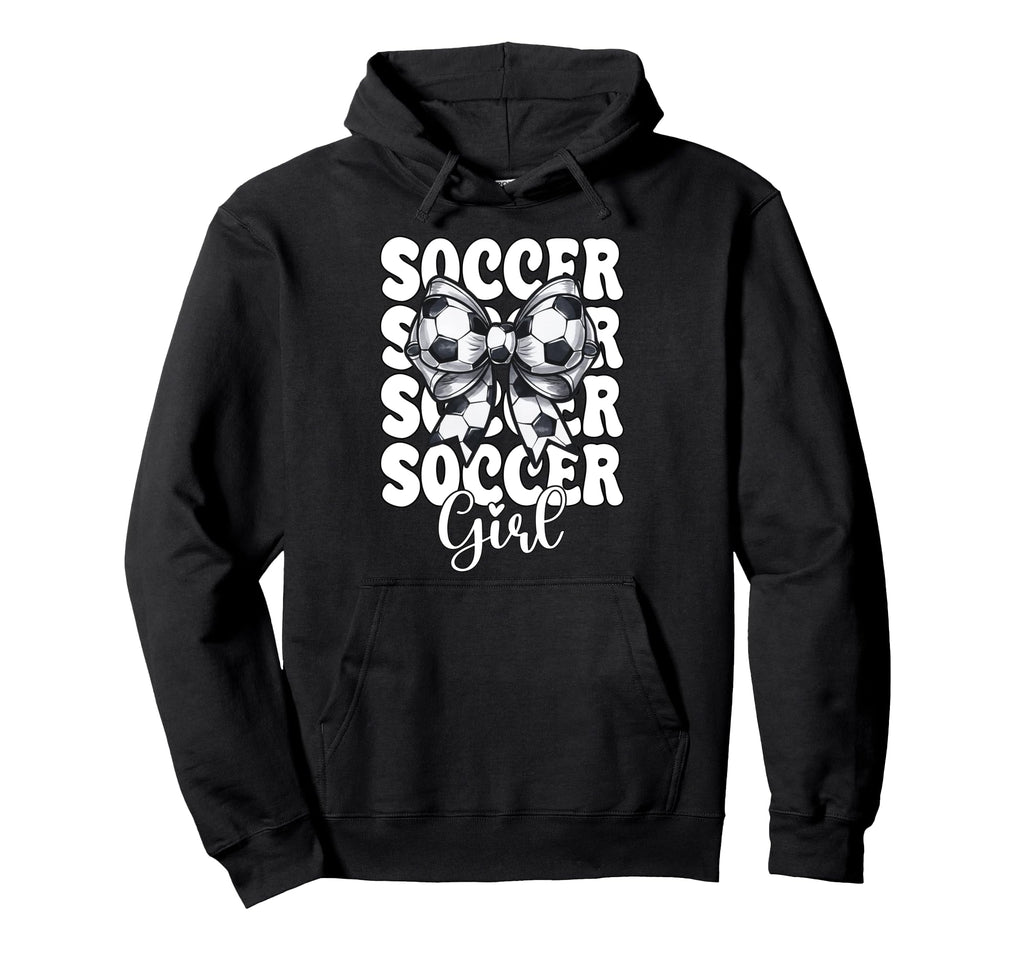 Soccer Soccer Mom Mothers Day Coquette Bow Hoodie - Novelty Apparel Unisex - T-Shirt, Sweatshirt, Hoodie