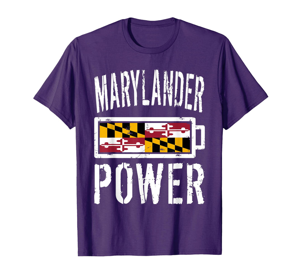 Maryland Flag Marylander Power Battery T-Shirt - Unique Graphic for Adults - T-Shirt, Sweatshirt, Hoodie