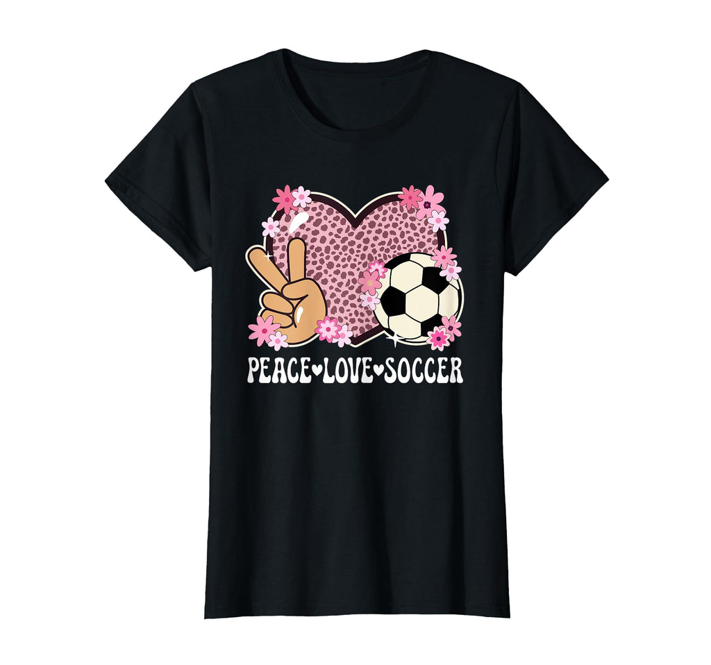Peace Love Soccer Lover Outfit Cheetah T-Shirt - Unique Graphic Men Women - T-Shirt, Sweatshirt, Hoodie