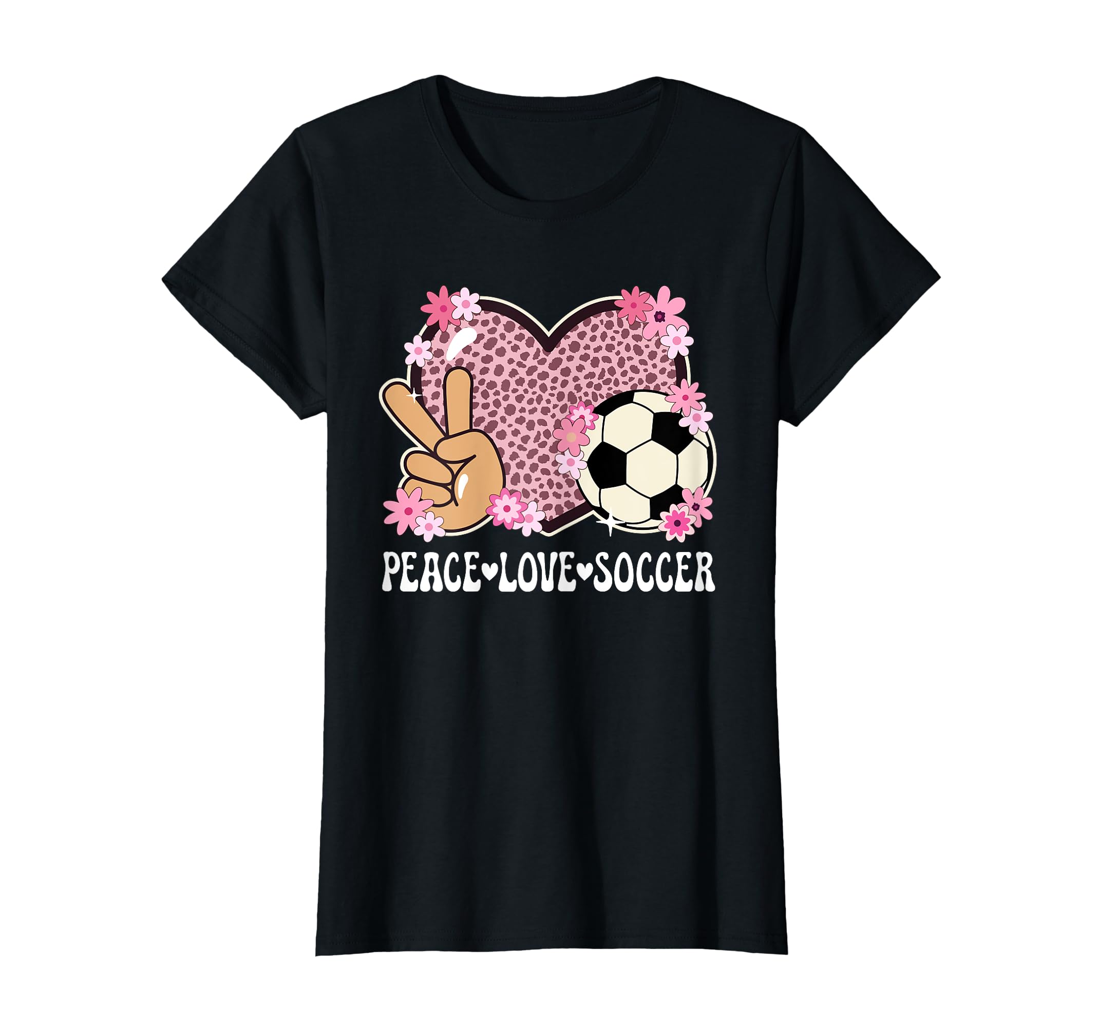 Peace Love Soccer Lover Outfit Cheetah T-Shirt - Unique Graphic Men Women - T-Shirt, Sweatshirt, Hoodie