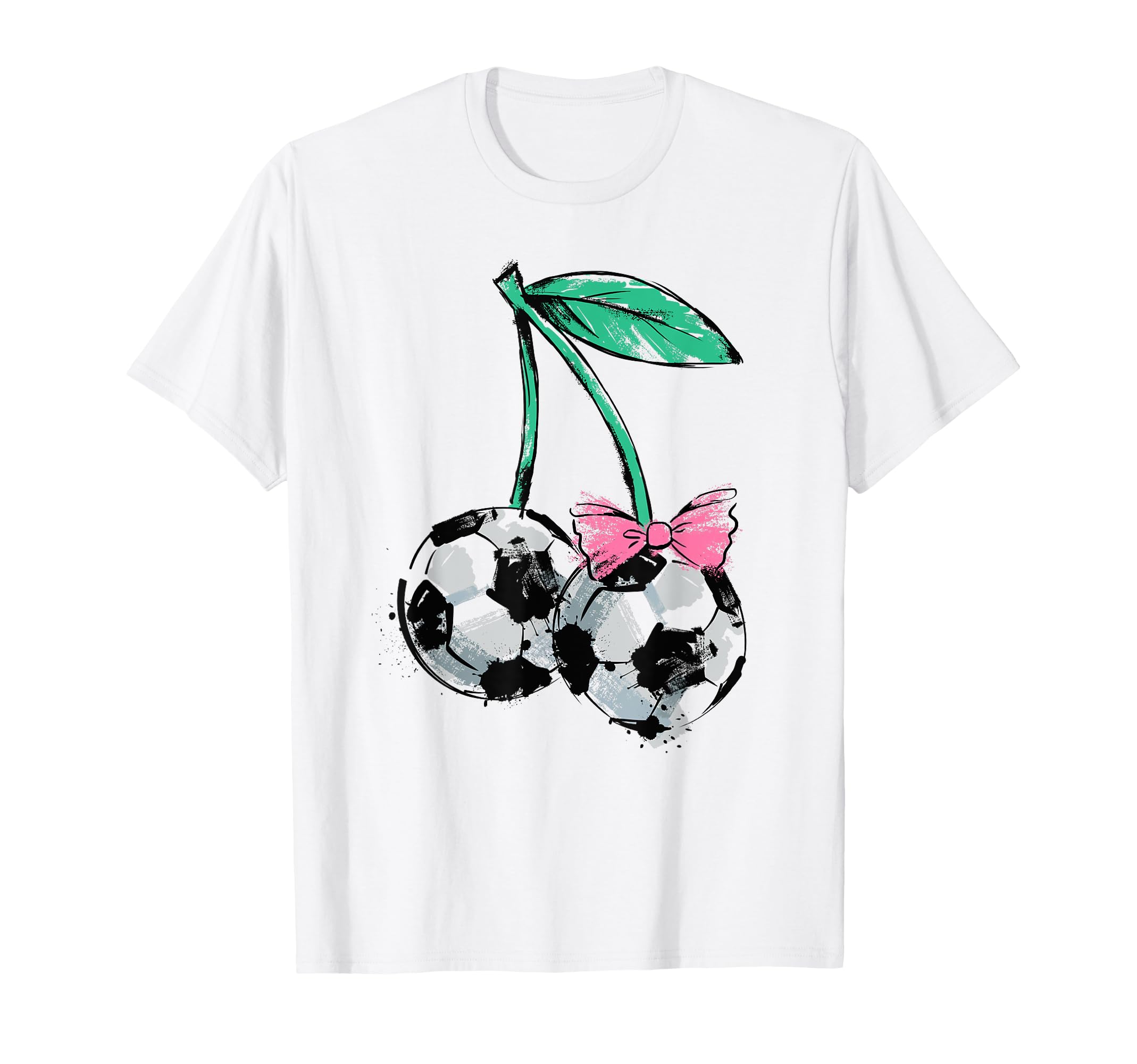Trendy Soccer Cherries Sketch Chest T-Shirt - Fun Novelty Design Unisex - T-Shirt, Sweatshirt, Hoodie