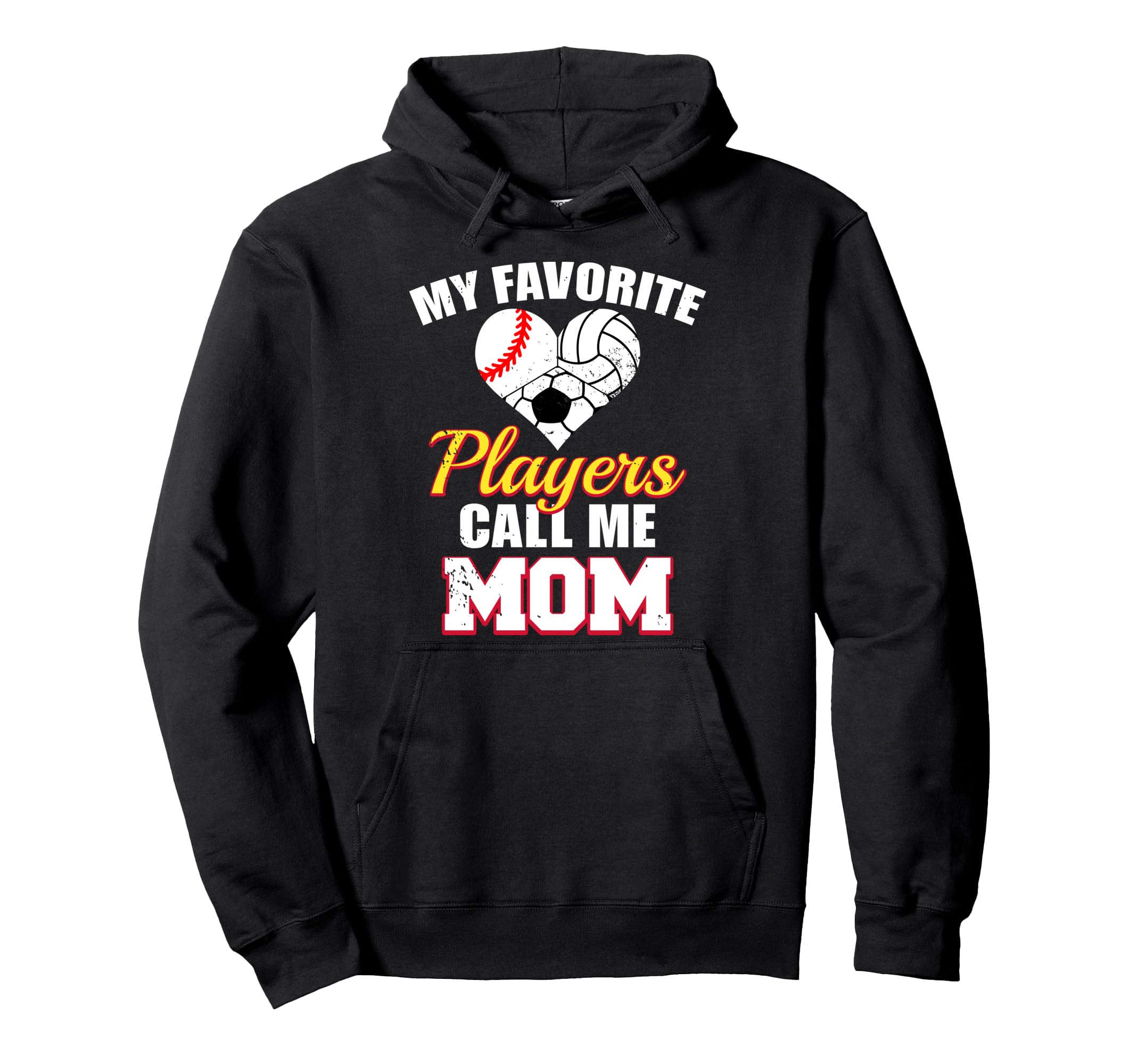 My Favorite Players Call Me Mom Baseball Hoodie - Graphic Print for Adults - T-Shirt, Sweatshirt, Hoodie