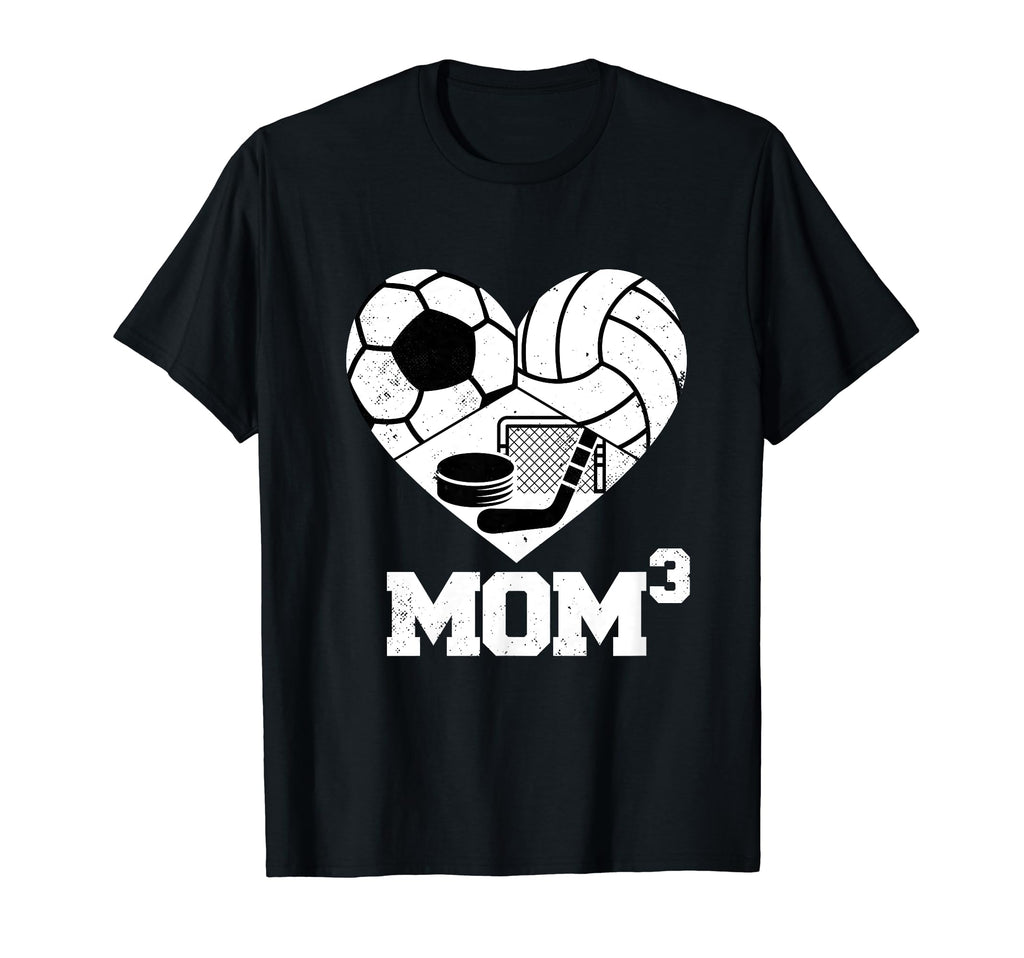 Mom Cubed Mom3 Mom Three Soccer T-Shirt - Aesthetic Graphic Unisex - T-Shirt, Sweatshirt, Hoodie
