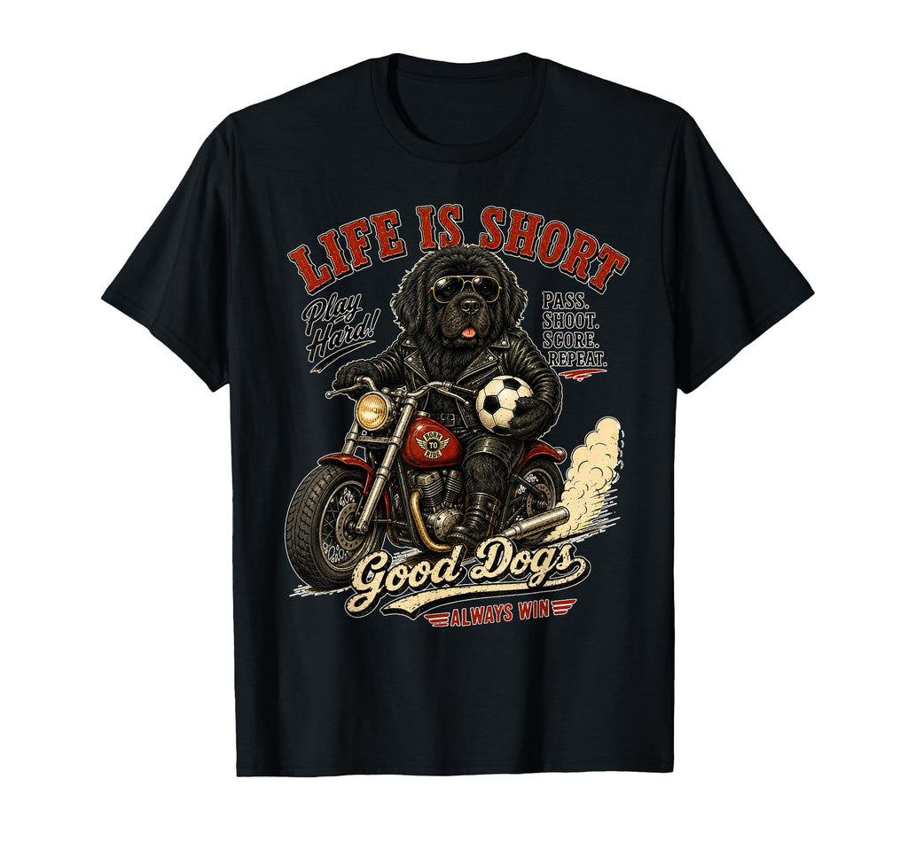Newfoundland Motorbike Love Footbal T-Shirt - Custom Art Print Unisex - T-Shirt, Sweatshirt, Hoodie