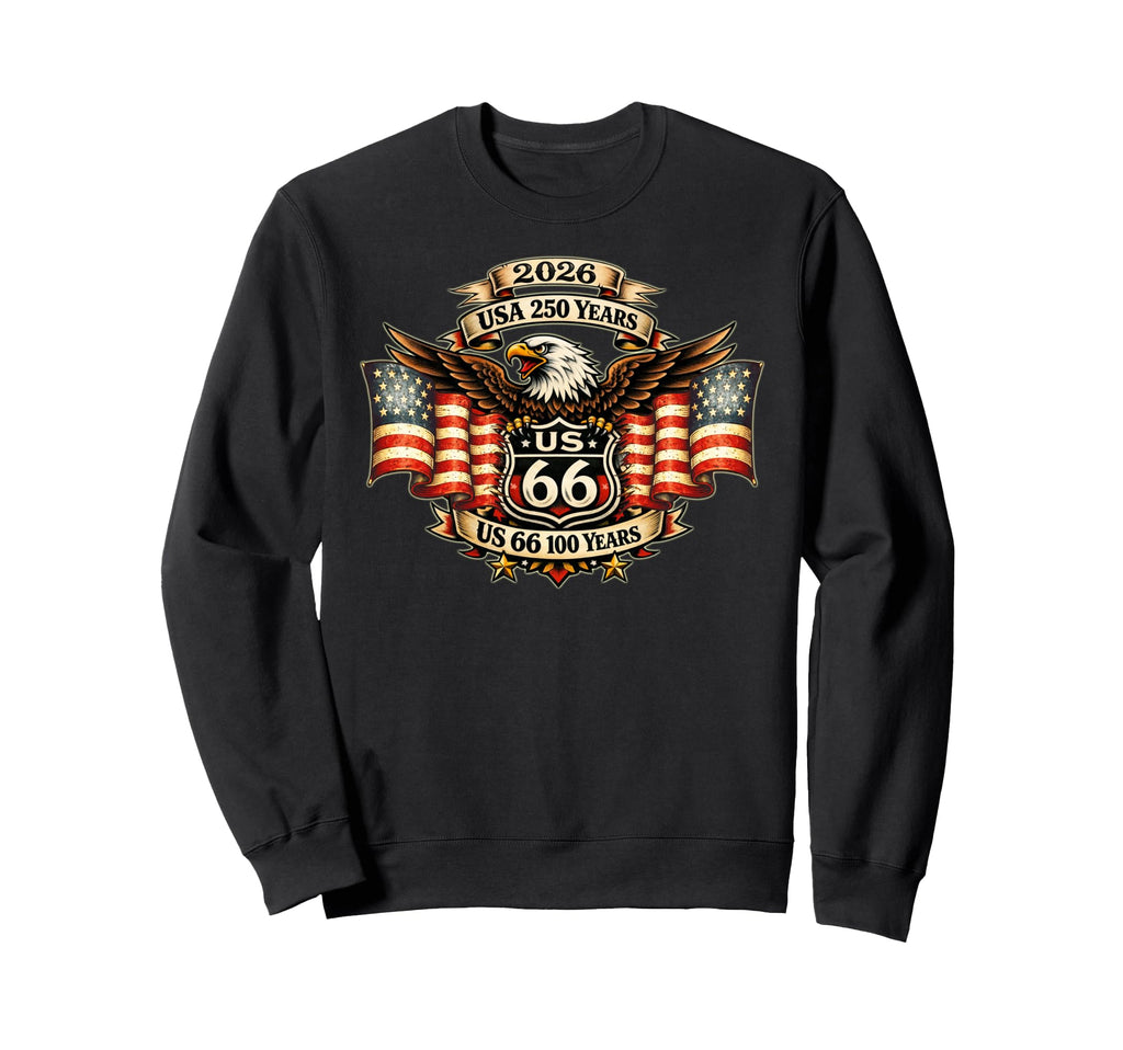 Usa 250 Us Highway 66 Mother Road Sweatshirt - Novelty Apparel Unisex - T-Shirt, Sweatshirt, Hoodie