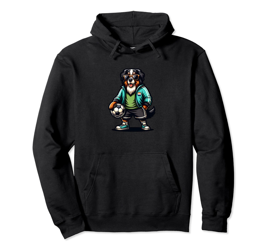 Bernese Mountain Dog Soccer Player Hoodie - Streetwear Style for Adults - T-Shirt, Sweatshirt, Hoodie