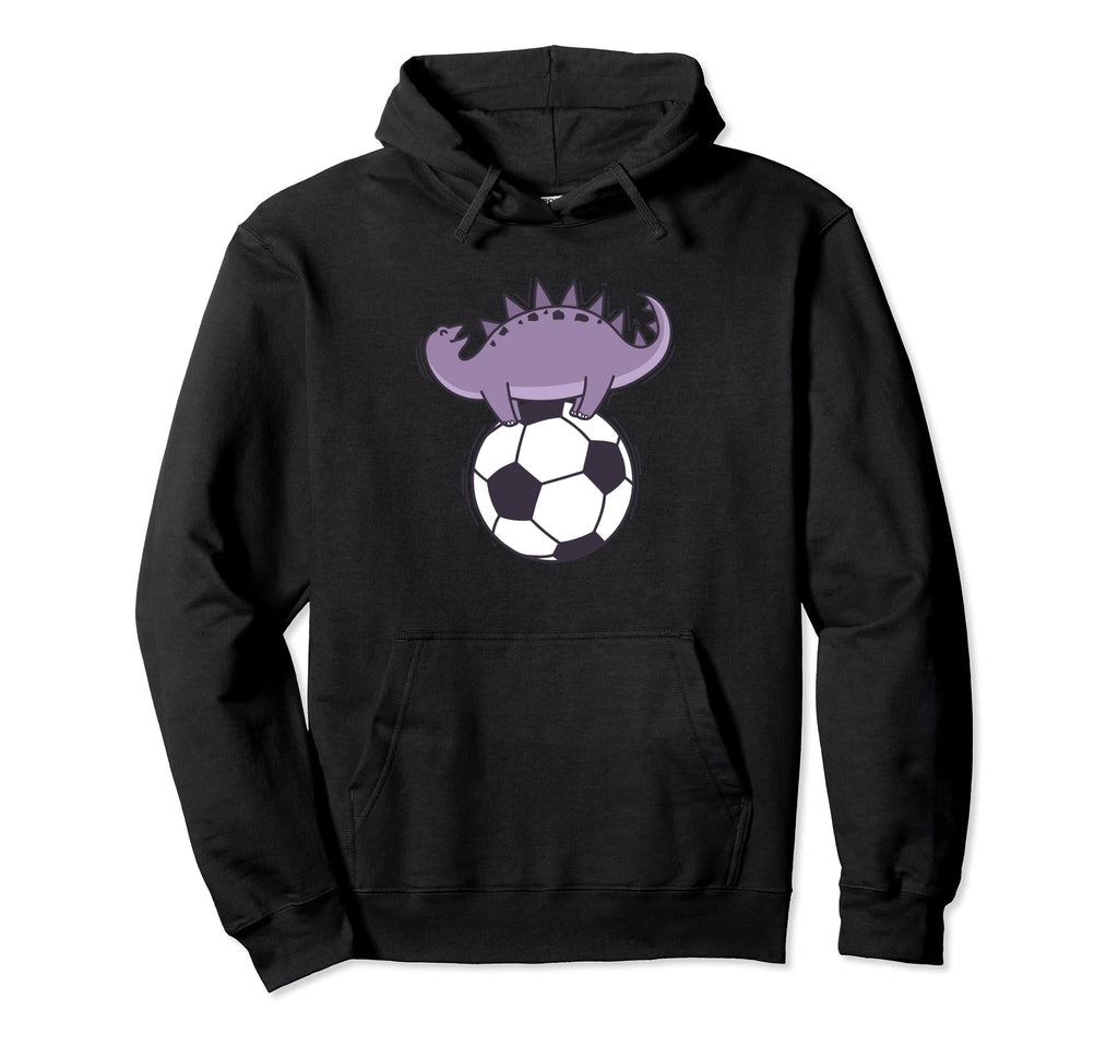 Dino Loves Soccer Dinosaur Reptile Hoodie - Fun Novelty Design Men Women - T-Shirt, Sweatshirt, Hoodie