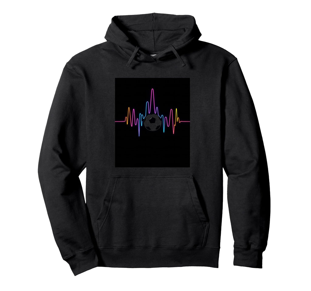 Minimalist Soccer Heartbeat Hoodie - Trendy Graphic for Adults - T-Shirt, Sweatshirt, Hoodie