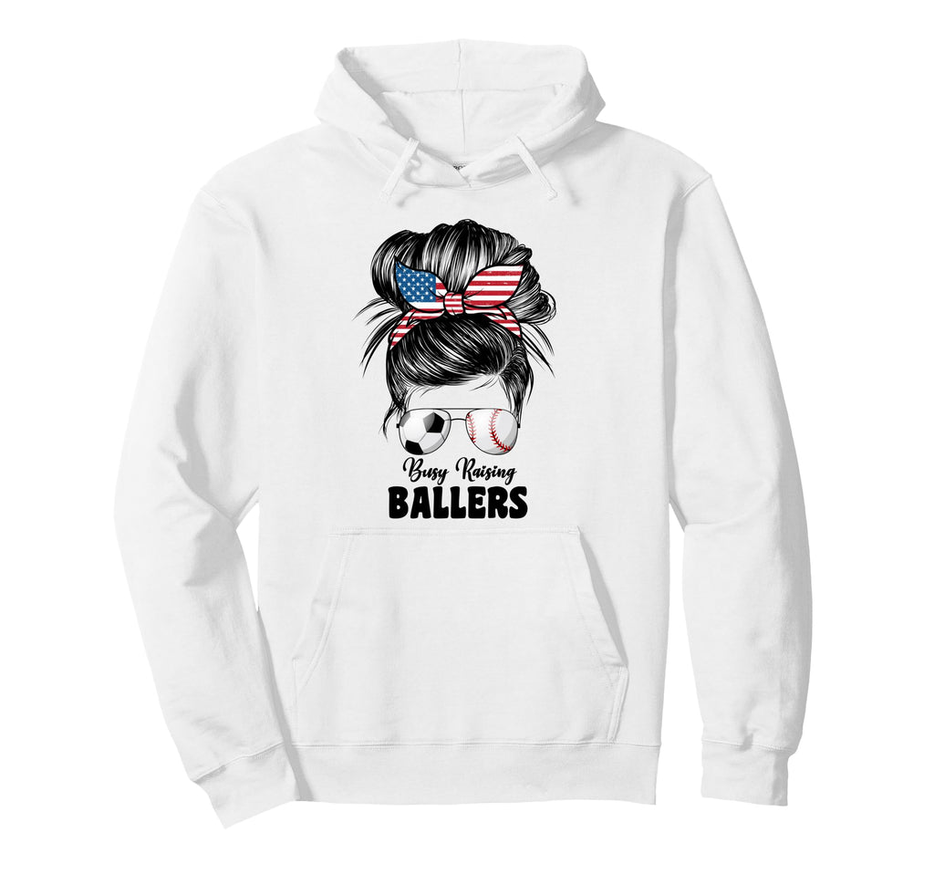 Busy Raising Ballers Soccer And Hoodie - Trendy Graphic for Adults - T-Shirt, Sweatshirt, Hoodie