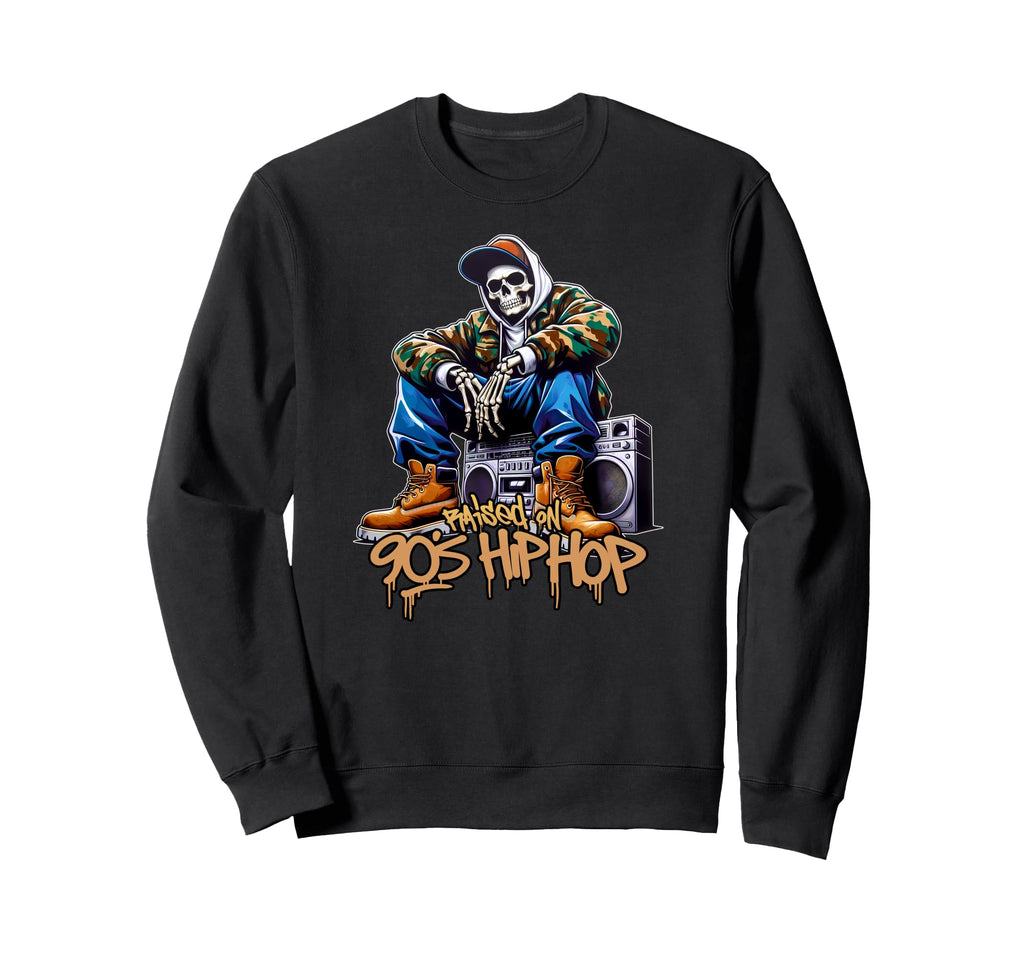 Raised 90S Hip Hop Camo Dope Sweatshirt - Casual Everyday Wear Men Women - T-Shirt, Sweatshirt, Hoodie