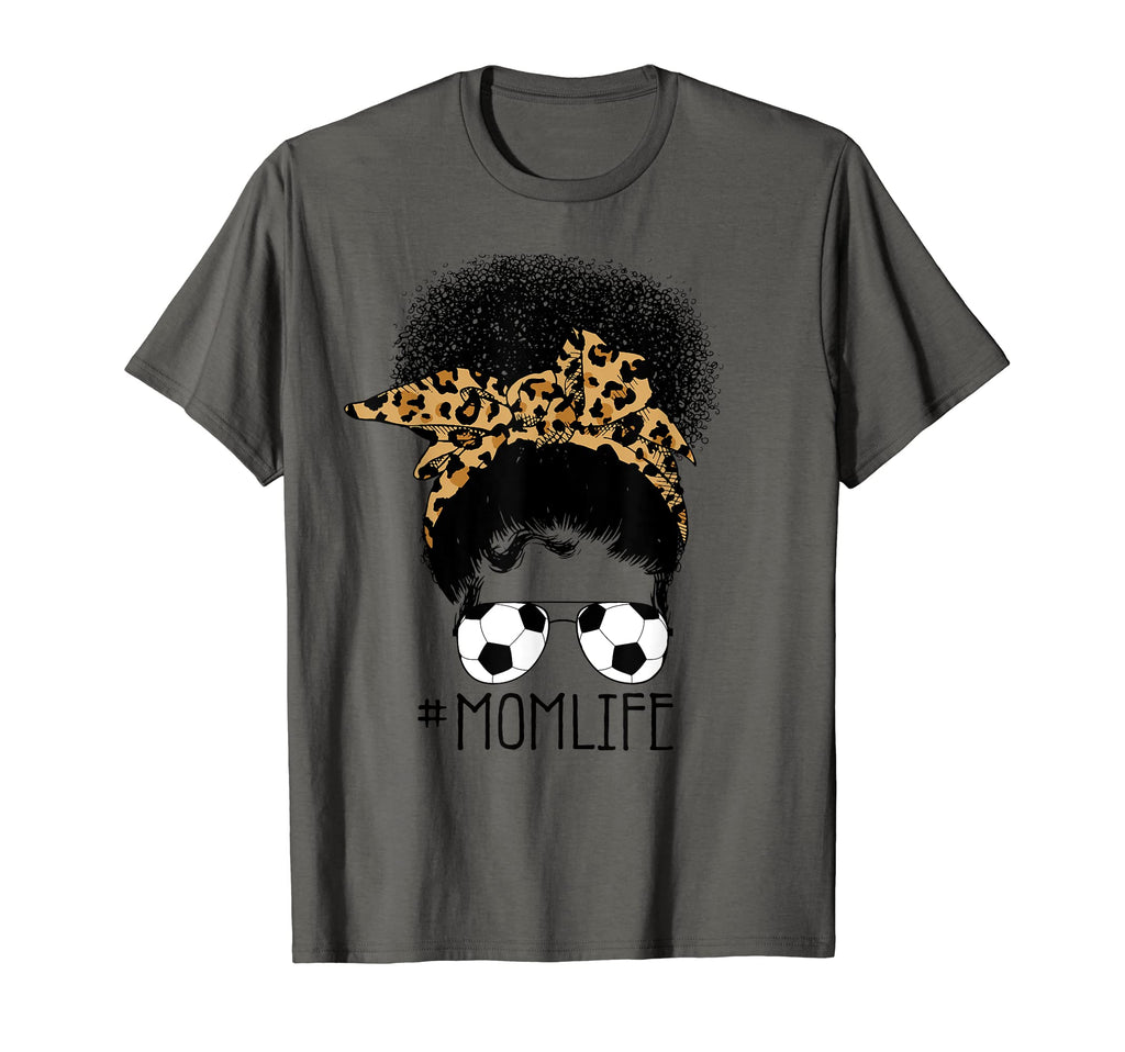 Soccer Mom Life Messy Bun Leopard T-Shirt - Aesthetic Graphic for Adults - T-Shirt, Sweatshirt, Hoodie