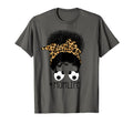 Soccer Mom Life Messy Bun Leopard T-Shirt - Aesthetic Graphic for Adults - T-Shirt, Sweatshirt, Hoodie
