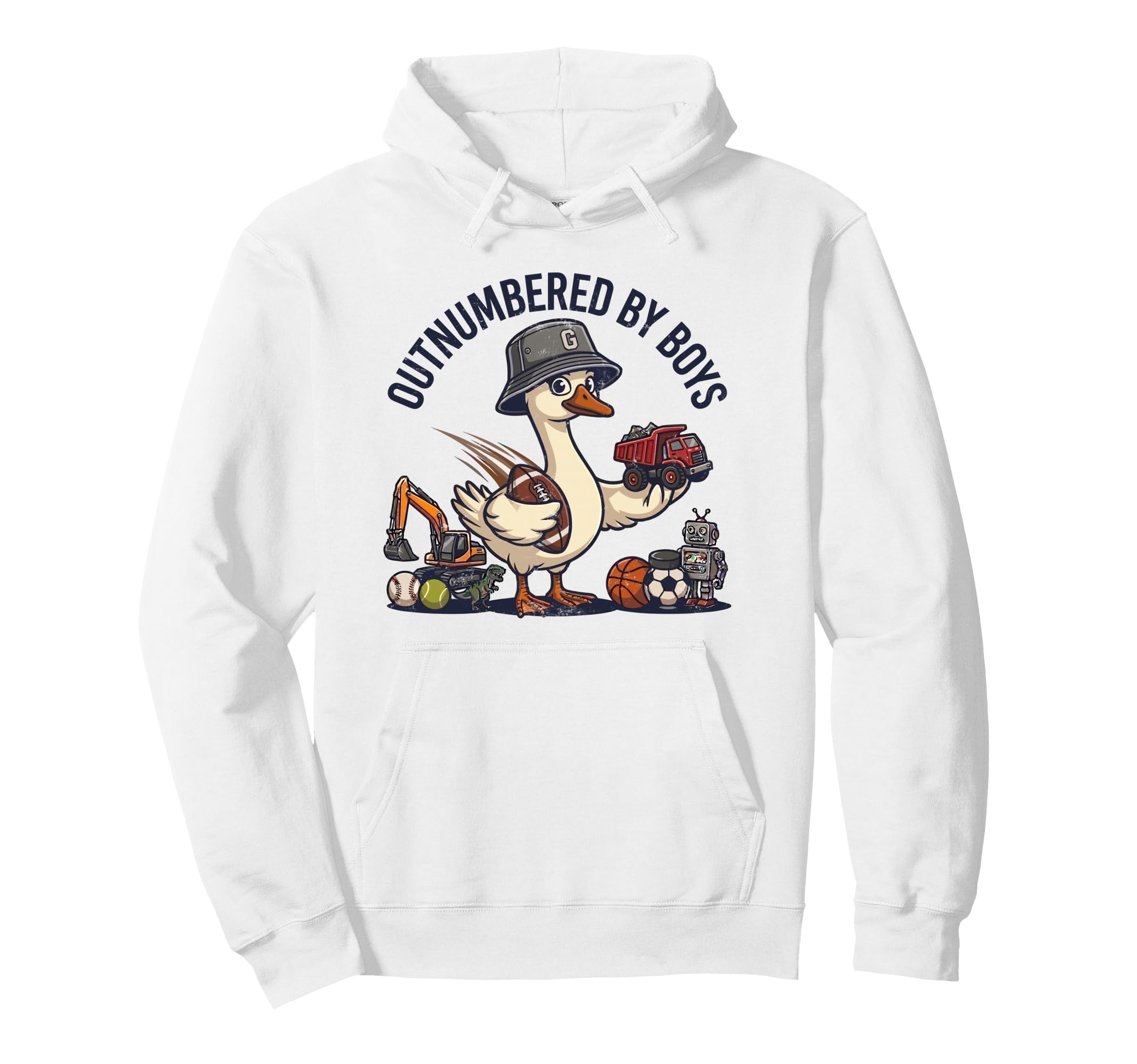 Outnumbered Mom Football Mom Toy Hoodie - Casual Everyday Wear for Adults - T-Shirt, Sweatshirt, Hoodie