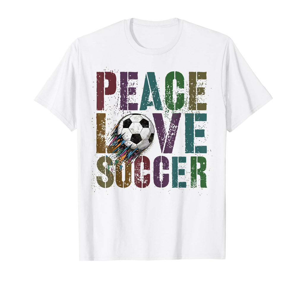Groovy Peace Love Soccer Kickin T-Shirt - Aesthetic Graphic for Adults - T-Shirt, Sweatshirt, Hoodie