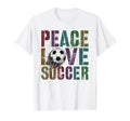 Groovy Peace Love Soccer Kickin T-Shirt - Aesthetic Graphic for Adults - T-Shirt, Sweatshirt, Hoodie