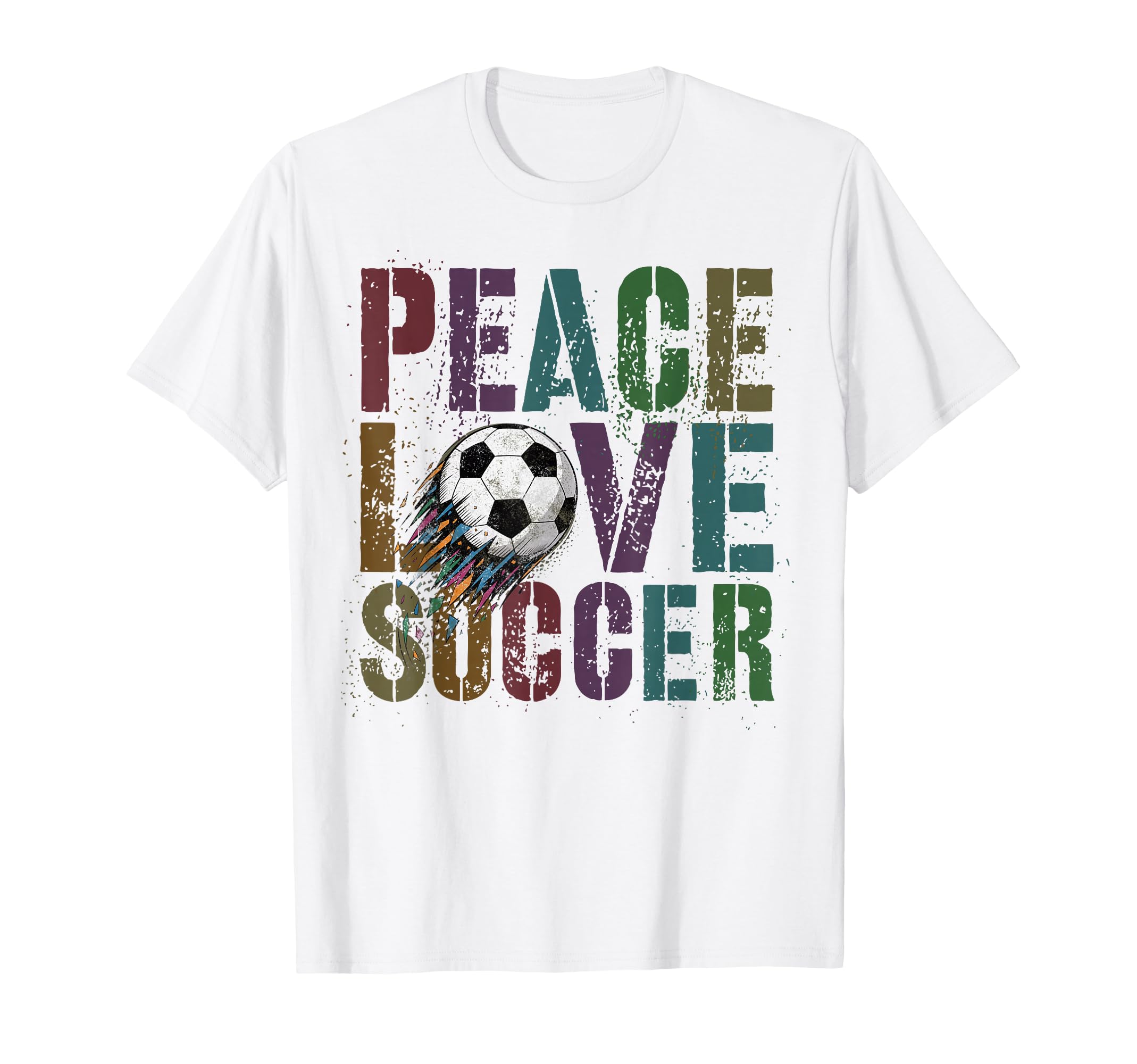 Groovy Peace Love Soccer Kickin T-Shirt - Aesthetic Graphic for Adults - T-Shirt, Sweatshirt, Hoodie