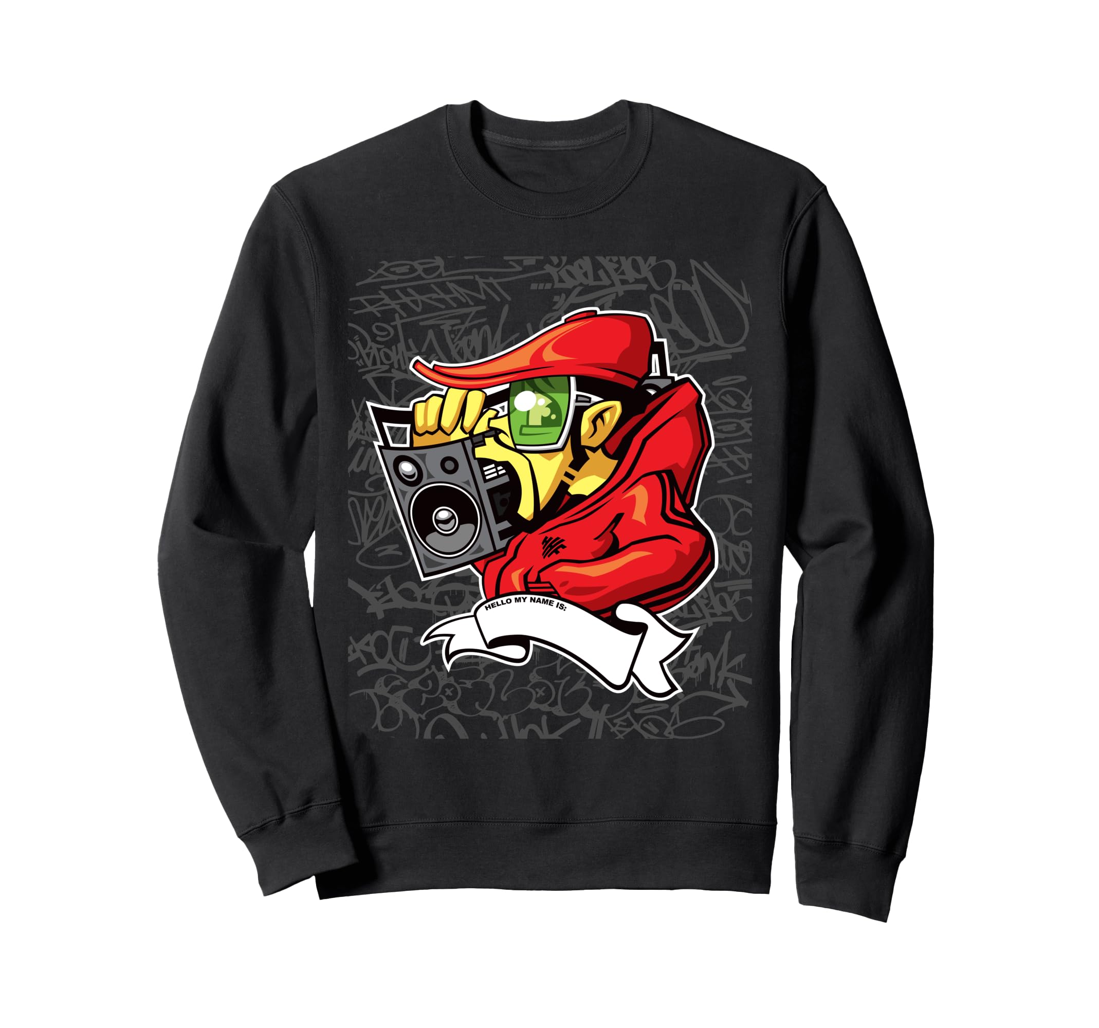 Hip Hop B Graffiti Character Old Sweatshirt - Minimalist Print Unisex - T-Shirt, Sweatshirt, Hoodie