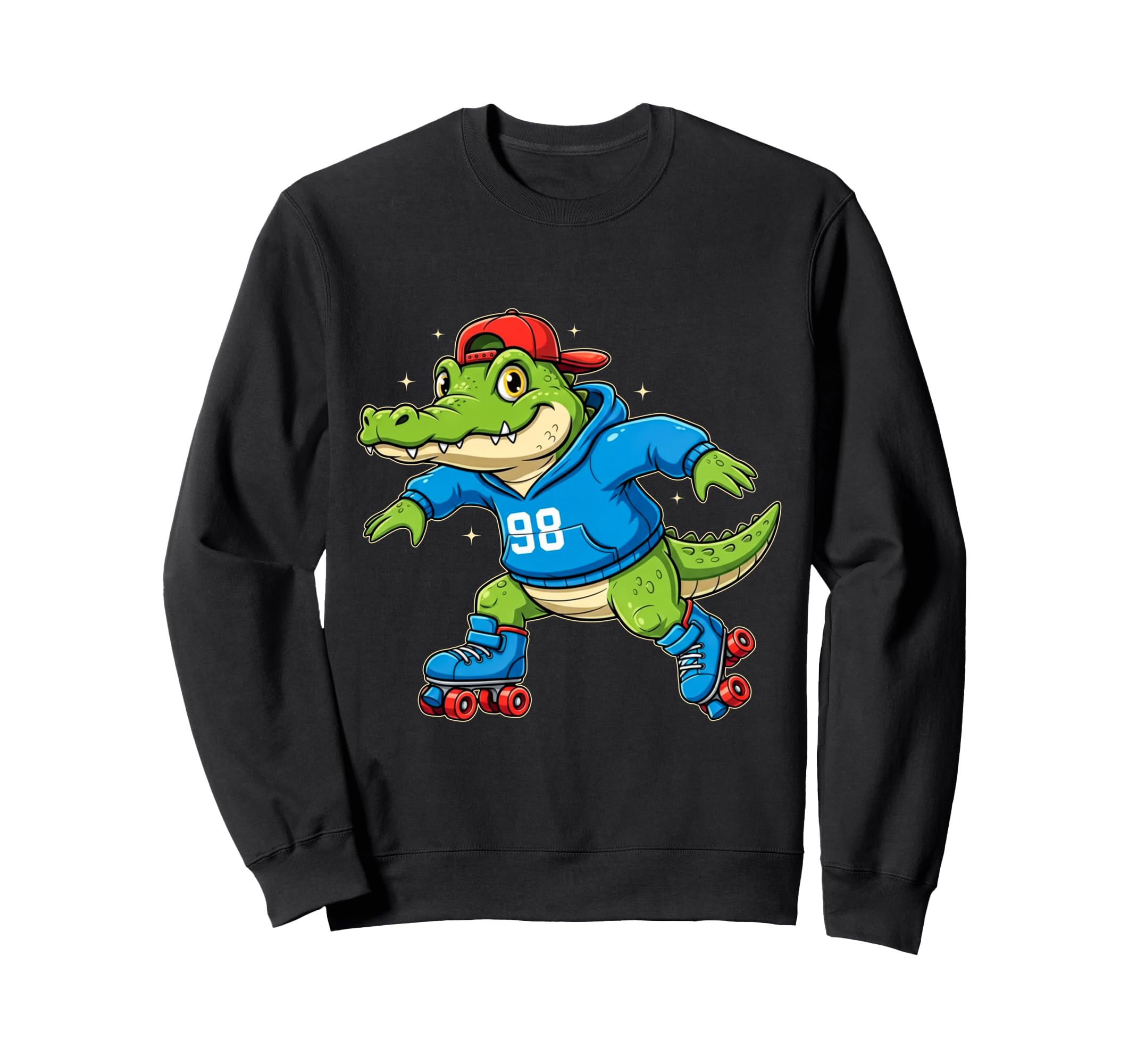 Funny Alligator Roller Skates Sweatshirt - Minimalist Print Men Women - T-Shirt, Sweatshirt, Hoodie
