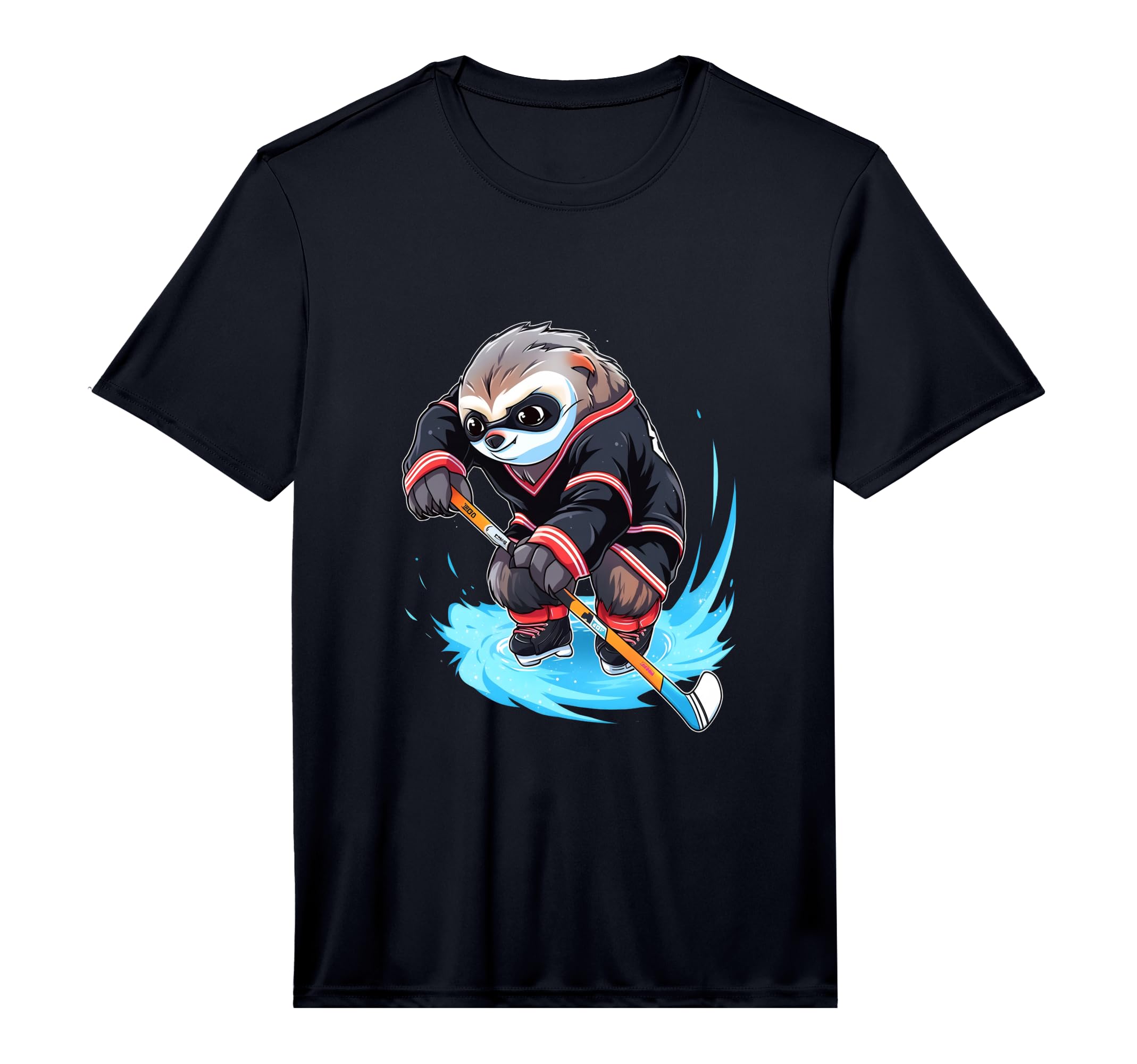 Sloth Ice Hockey Player Hockey Stick T-Shirt - Minimalist Print Unisex - T-Shirt, Sweatshirt, Hoodie