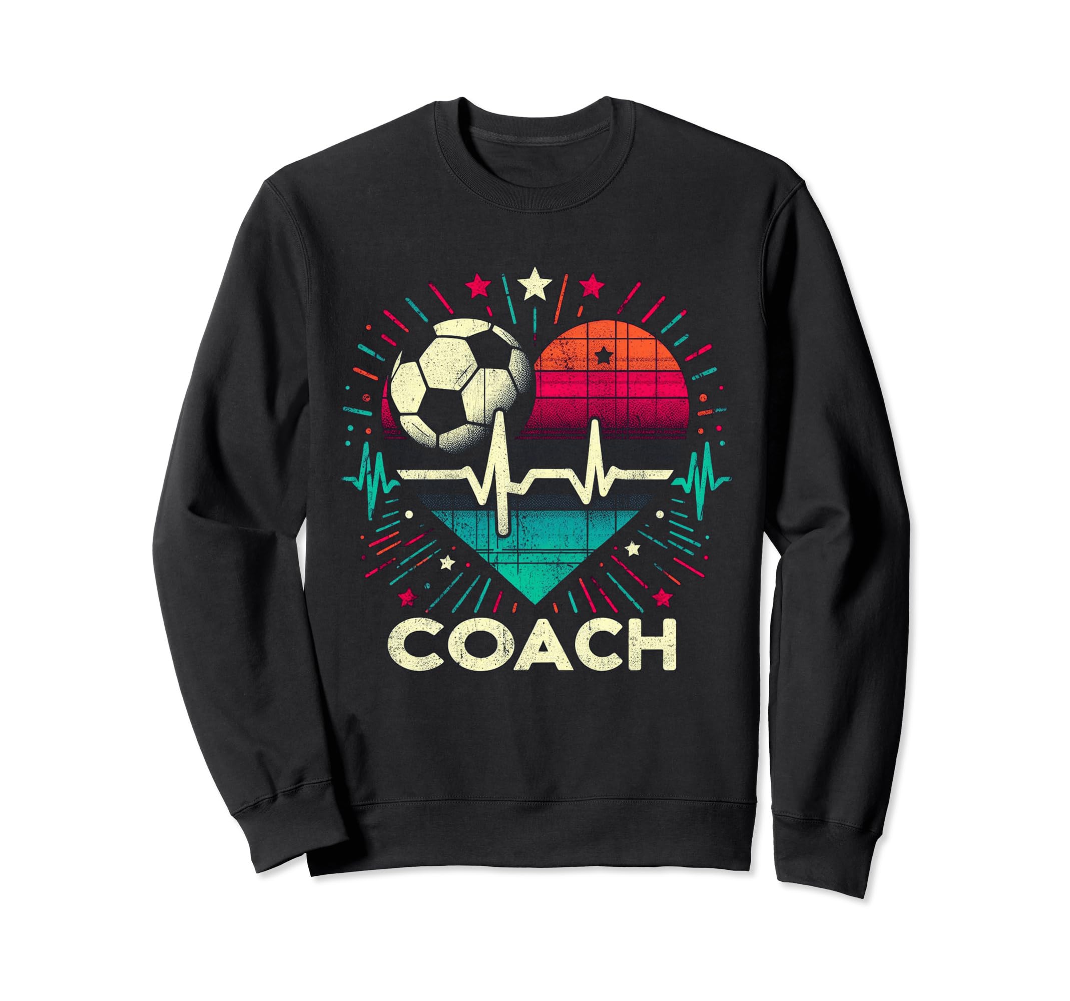 Soccer Coach Training Heart Beat Sweatshirt - Graphic Print Men Women - T-Shirt, Sweatshirt, Hoodie