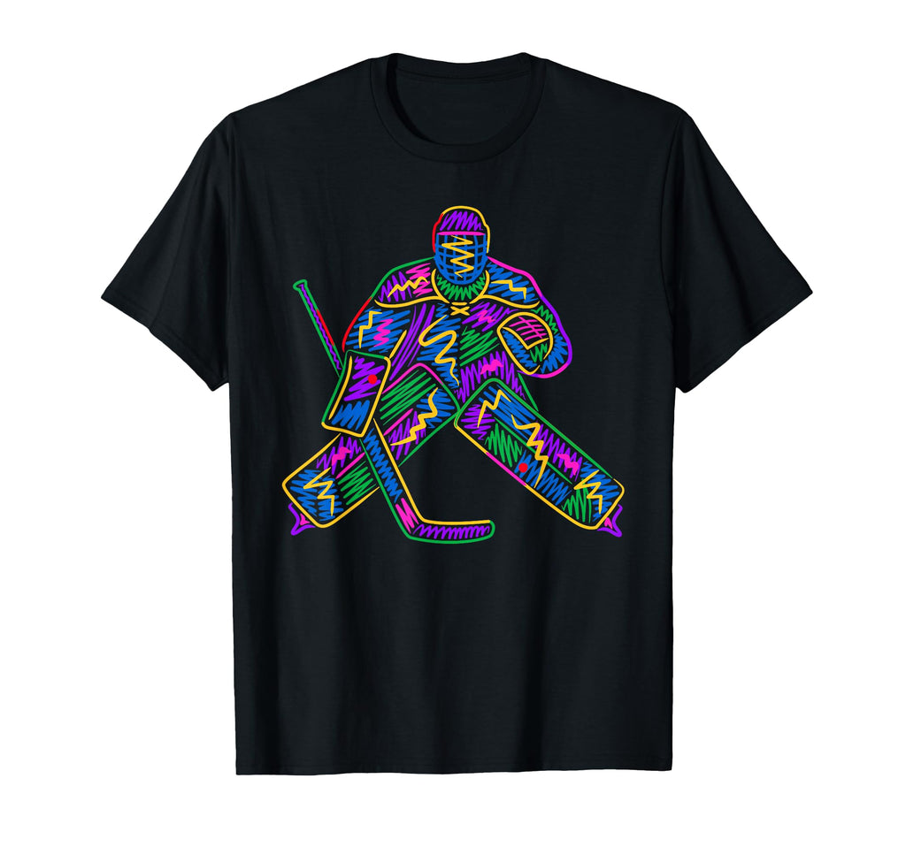 Colorful Hockey Player Goalkeeper T-Shirt - Casual Everyday Wear Men Women - T-Shirt, Sweatshirt, Hoodie