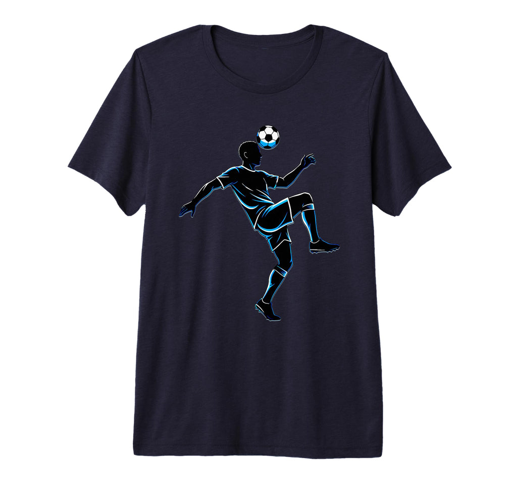 Soccer Player Juggling Ball Silhouette Tri T-Shirt - Trendy Graphic Unisex - T-Shirt, Sweatshirt, Hoodie