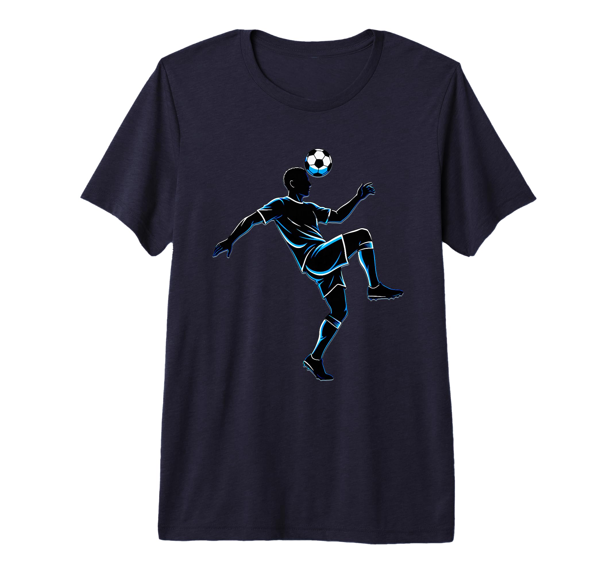 Soccer Player Juggling Ball Silhouette Tri T-Shirt - Trendy Graphic Unisex - T-Shirt, Sweatshirt, Hoodie