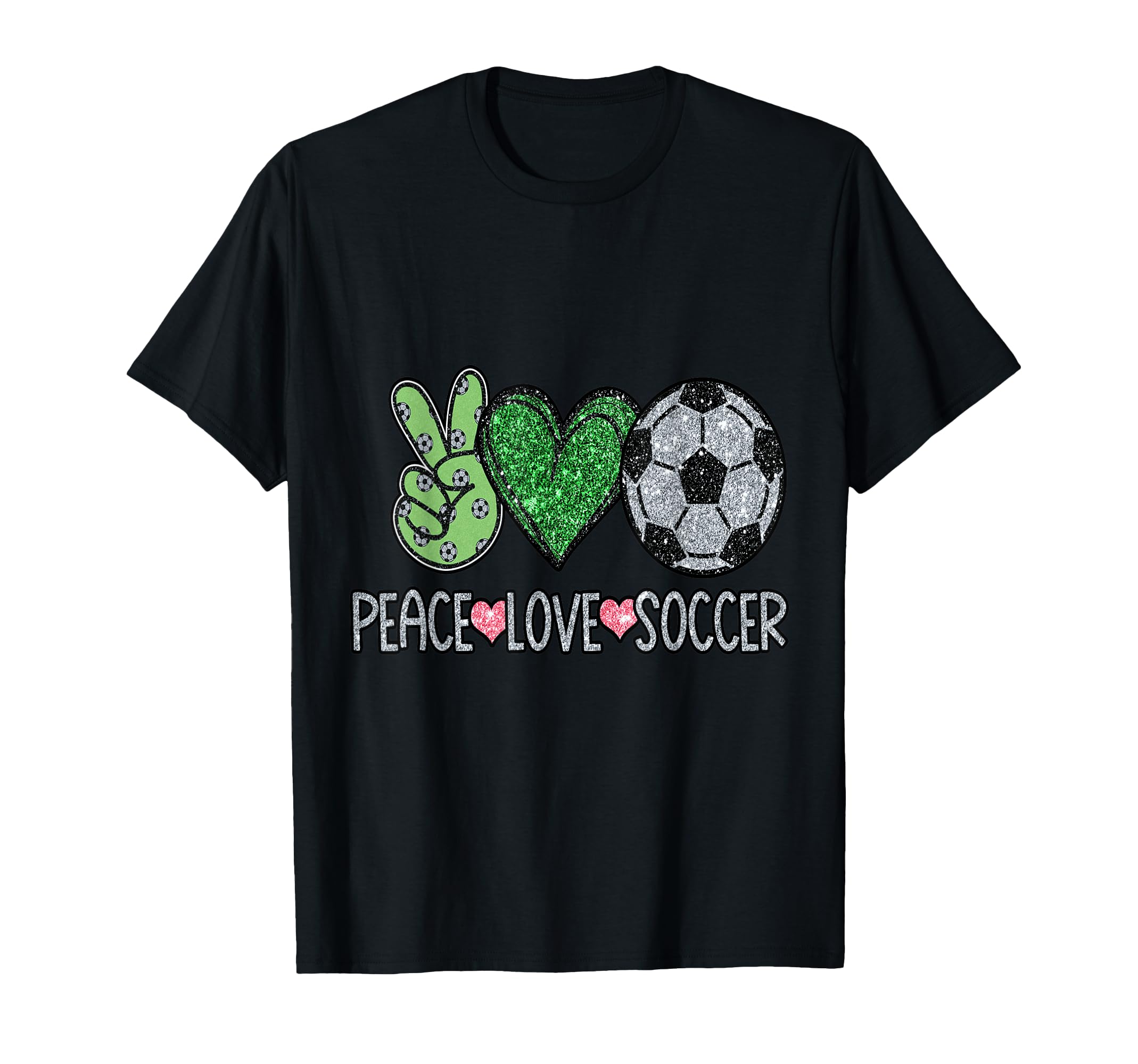 Peace Sign Love Soccer Ball Fan T-Shirt - Fun Novelty Design Men Women - T-Shirt, Sweatshirt, Hoodie