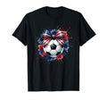 Usa Soccer Ball Bow Patriotic Flag T-Shirt - Trendy Graphic Men Women - T-Shirt, Sweatshirt, Hoodie