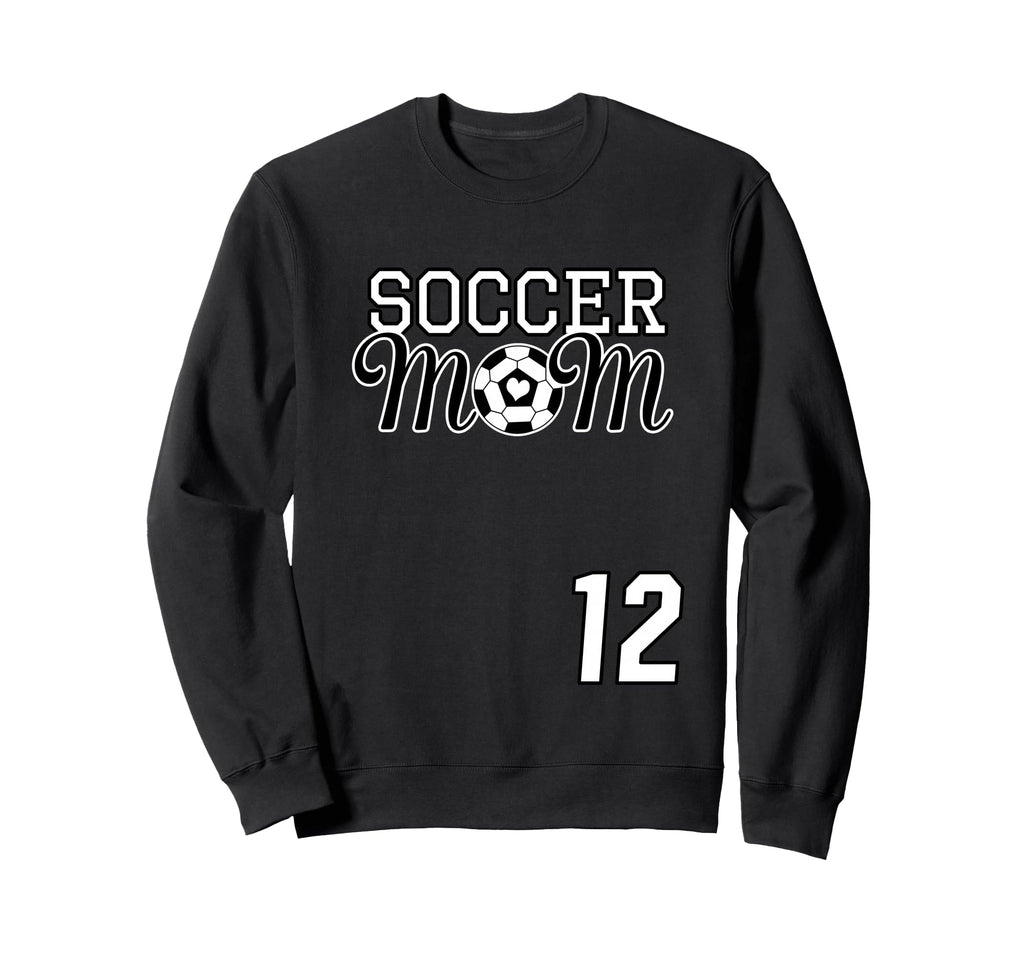 Number 12 Soccer Mom Mothers Day 12 Sweatshirt - Unique Graphic Unisex - T-Shirt, Sweatshirt, Hoodie