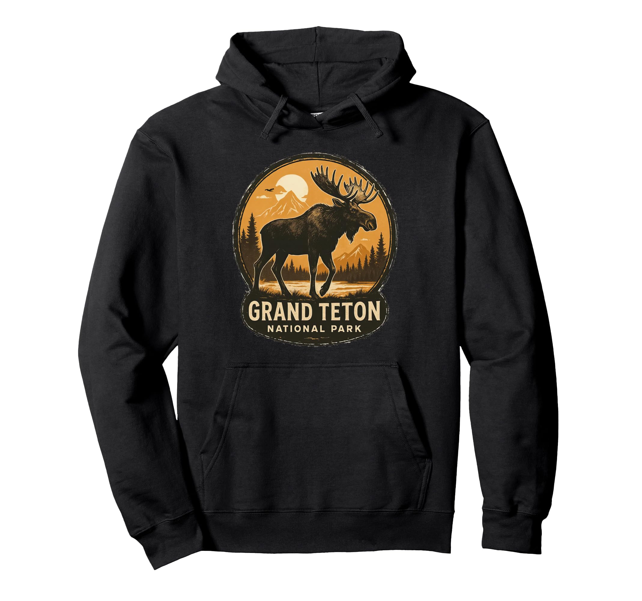 Grand Teton National Park Moose Travel Hoodie - Minimalist Print Unisex - T-Shirt, Sweatshirt, Hoodie
