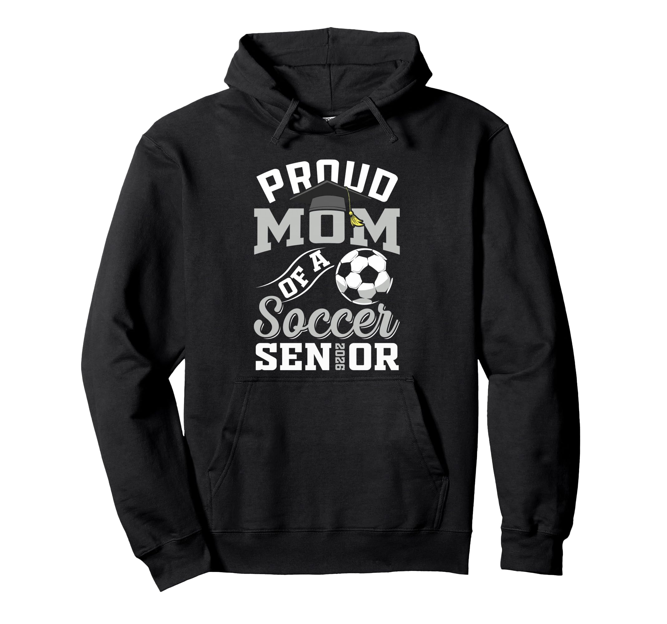 Proud Mom Soccer Senior Class 2026 Hoodie - Minimalist Print Unisex - T-Shirt, Sweatshirt, Hoodie