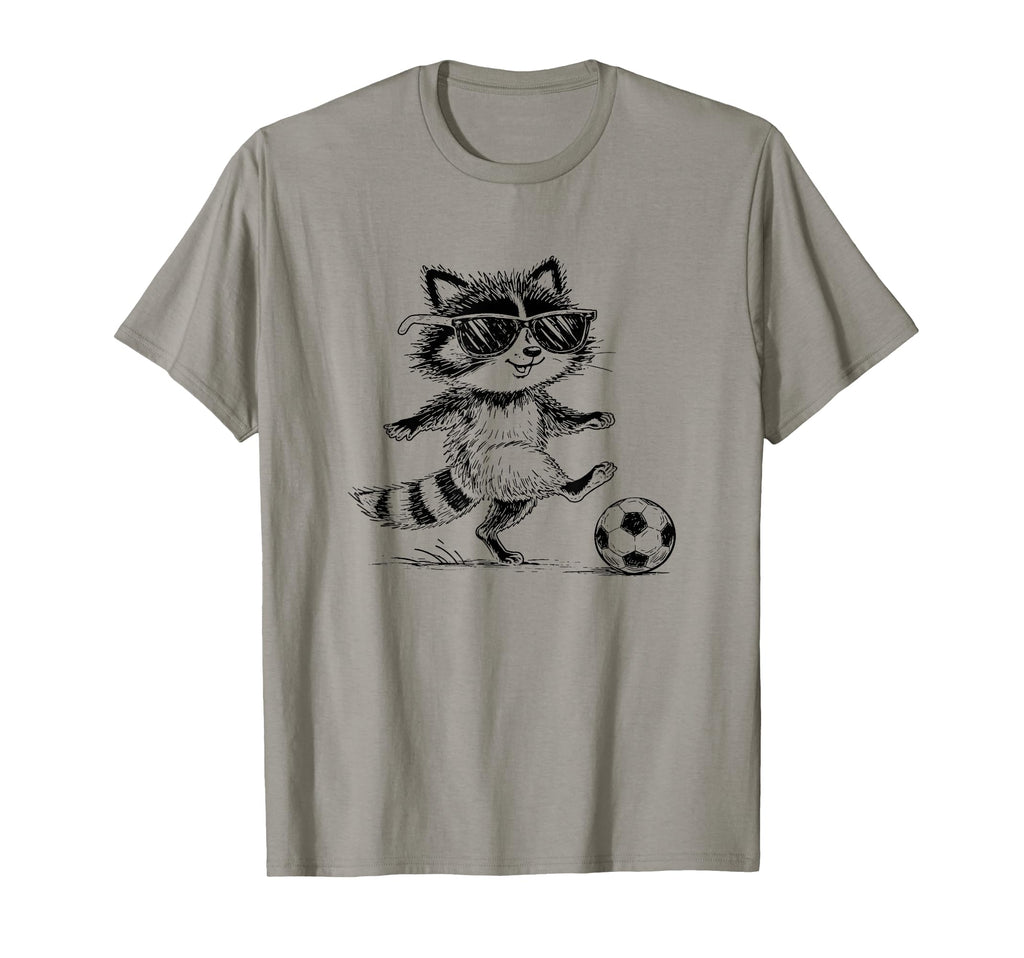 Funny Soccer Raccoon Sunglasses T-Shirt - Unique Graphic Men Women - T-Shirt, Sweatshirt, Hoodie