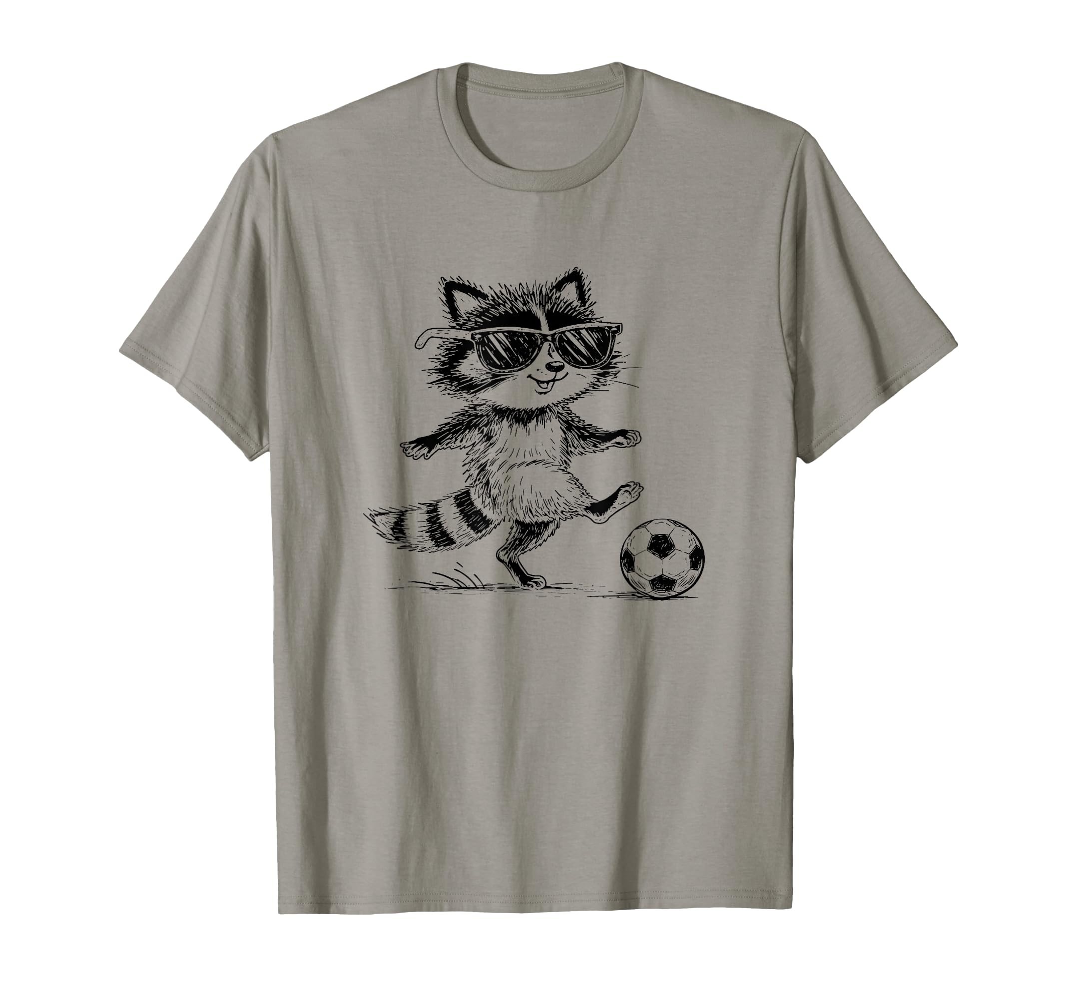 Funny Soccer Raccoon Sunglasses T-Shirt - Unique Graphic Men Women - T-Shirt, Sweatshirt, Hoodie