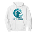 He Is Rizzin Christian Jesus Surfing Hoodie - Custom Art Print Men Women - T-Shirt, Sweatshirt, Hoodie
